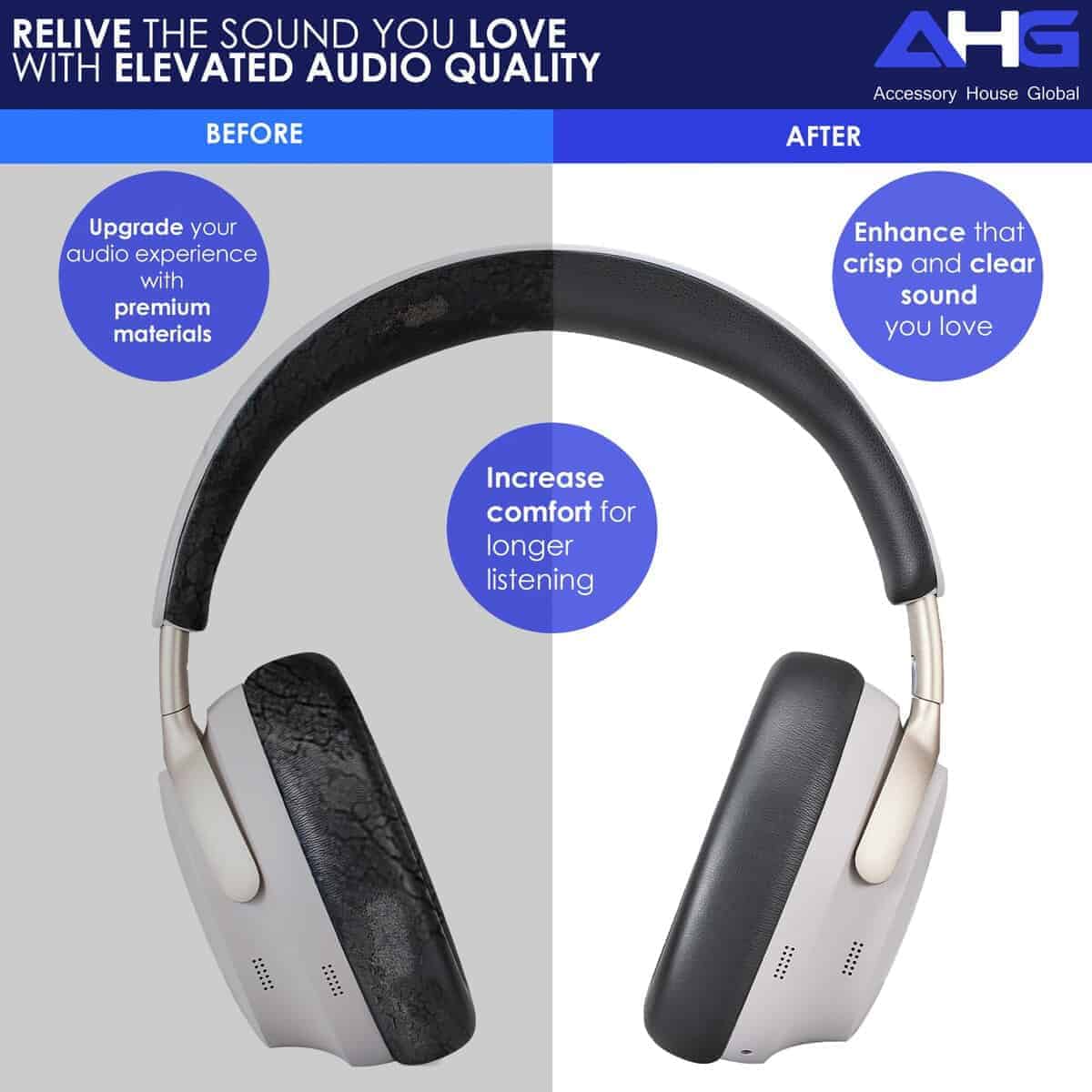 AHG Accessory House Global Kit de Almohadillas para oídos y - Imagen 5