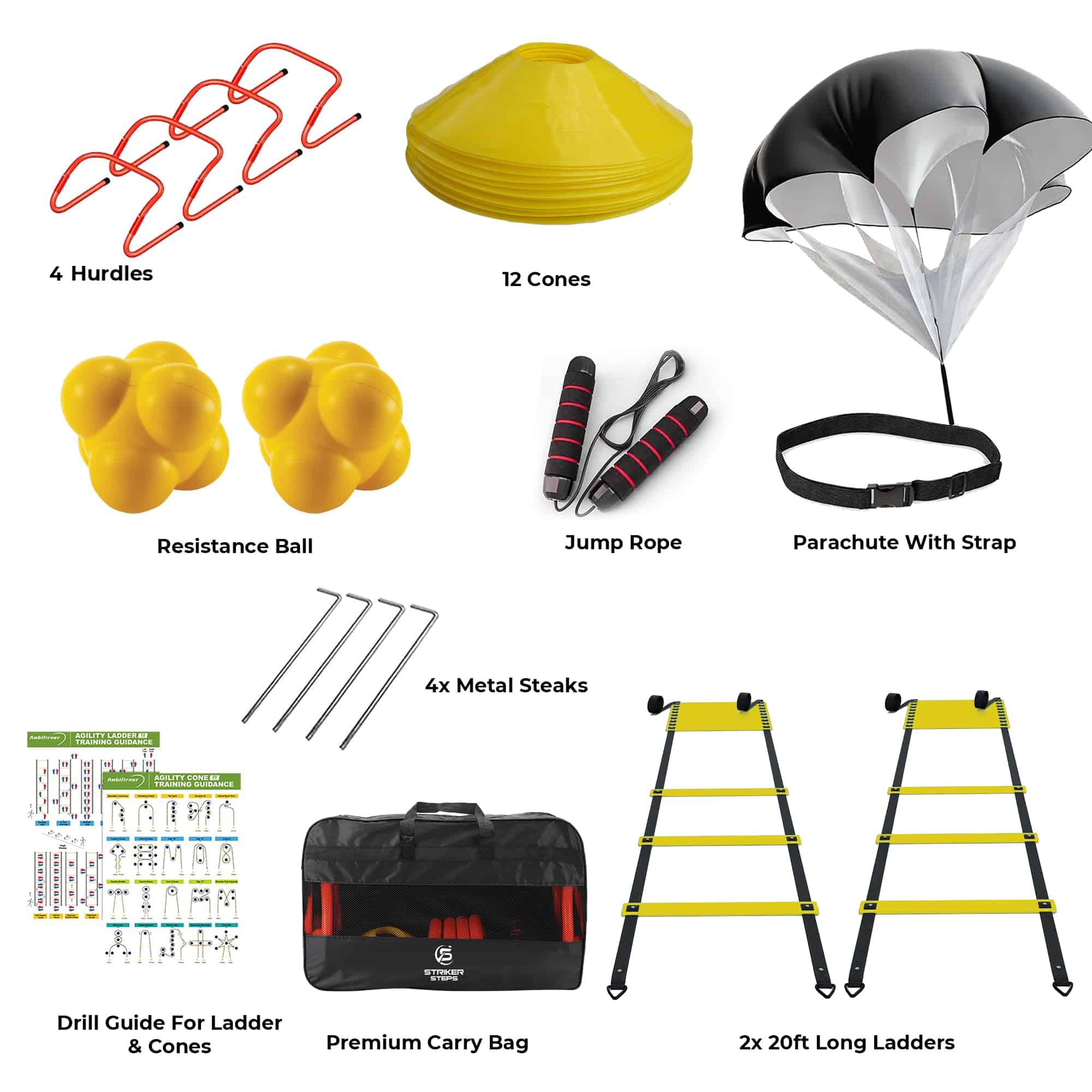 Set de Equipos de Entrenamiento de Velocidad -Negro, Amarill - Imagen 3