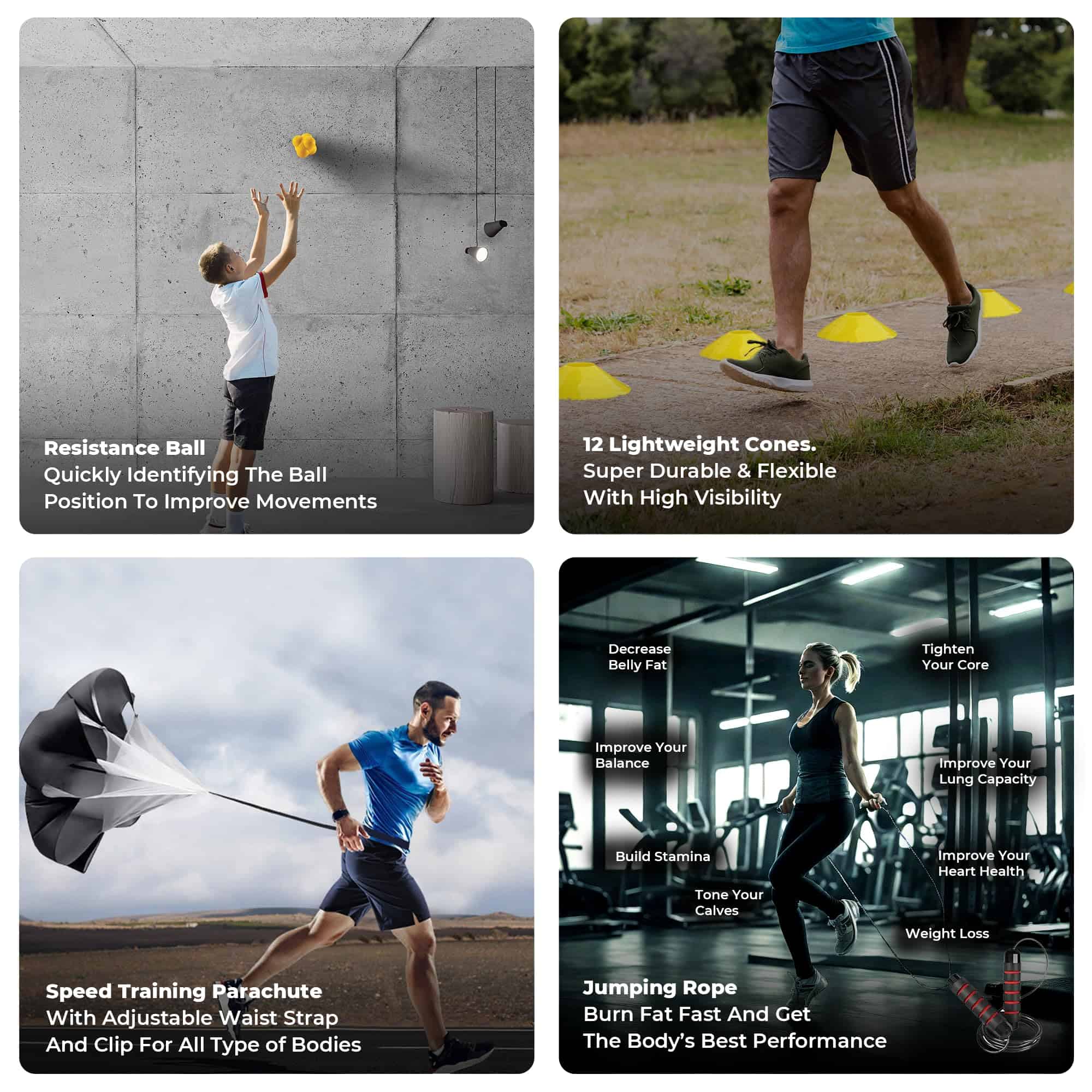 Set de Equipos de Entrenamiento de Velocidad -Negro, Amarill - Imagen 6