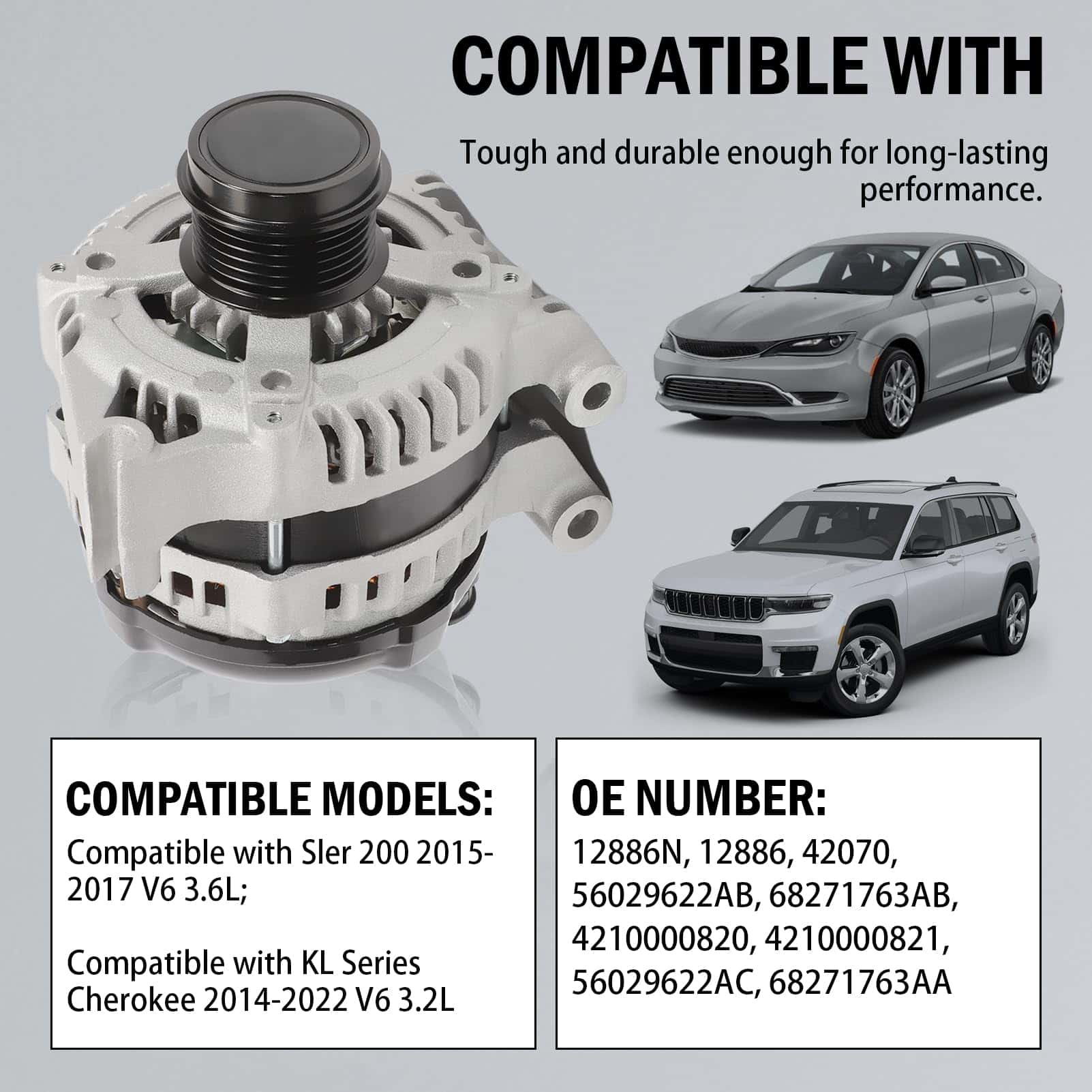 Alternador KASturrboo Compatible con Cherokee KL 2014-2022 - Imagen 4