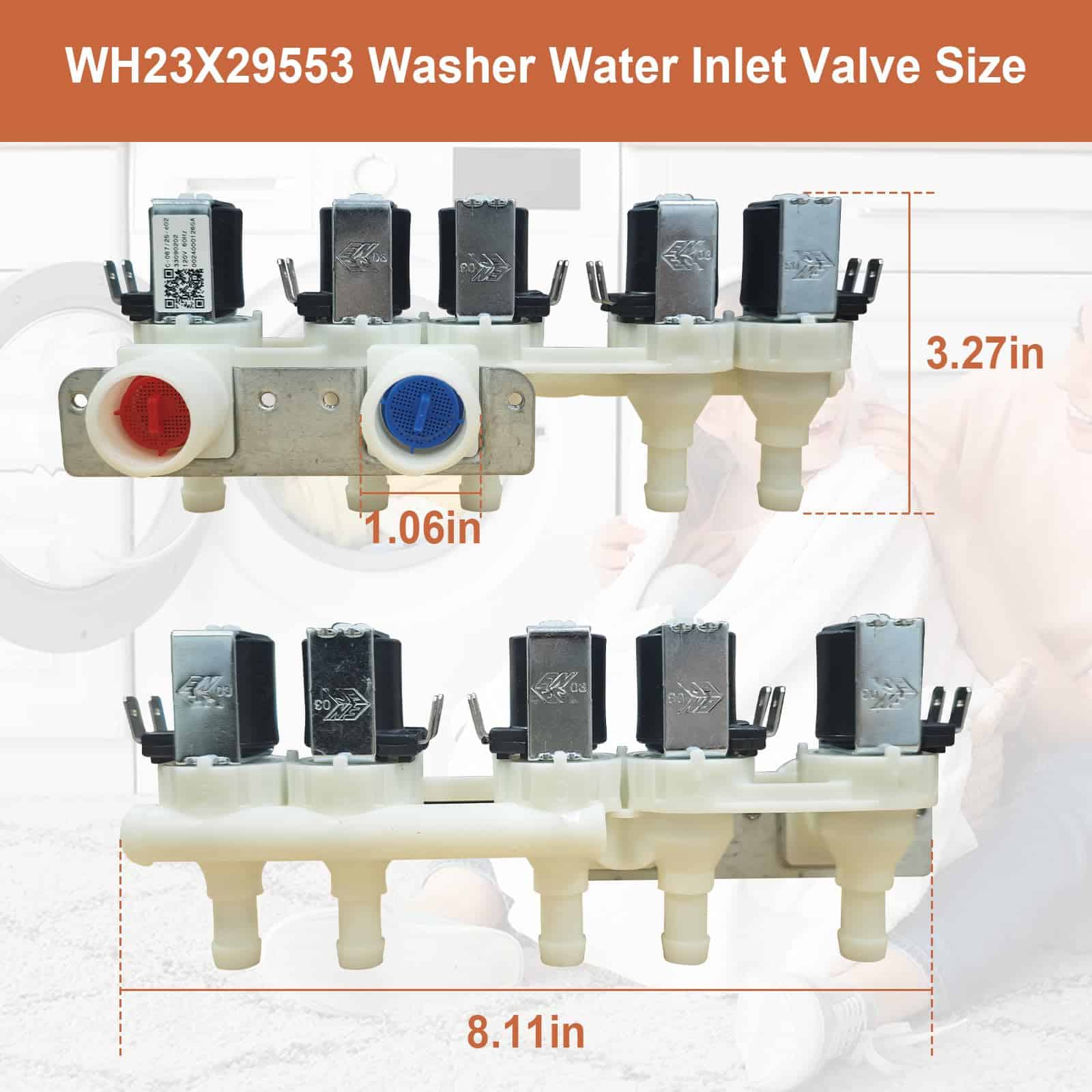 Válvula de Entrada de Agua para Lavadora WH23X29553 - Imagen 5