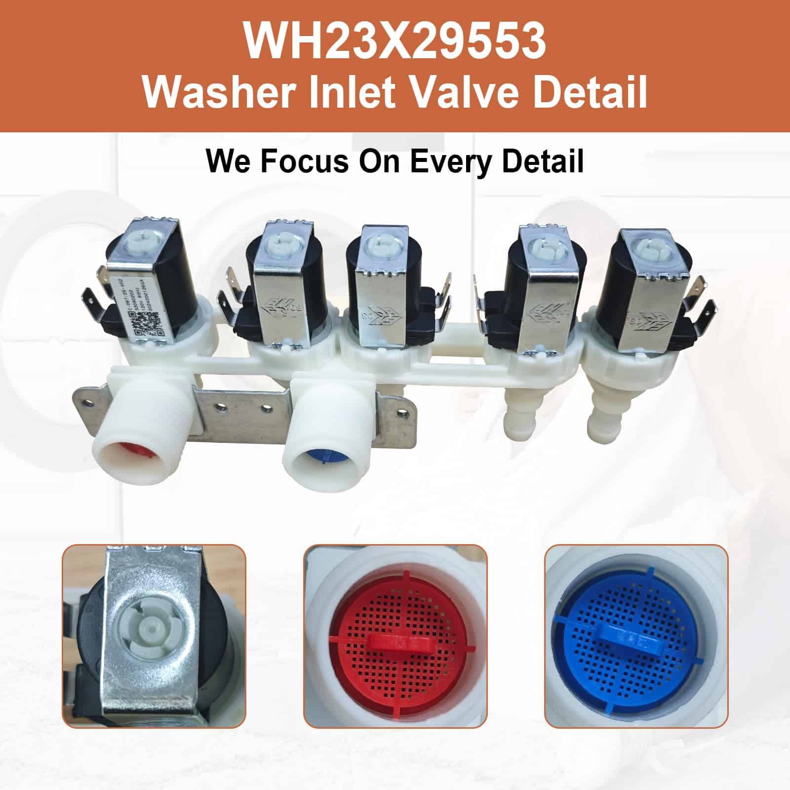 Válvula de Entrada de Agua para Lavadora WH23X29553 - Imagen 6