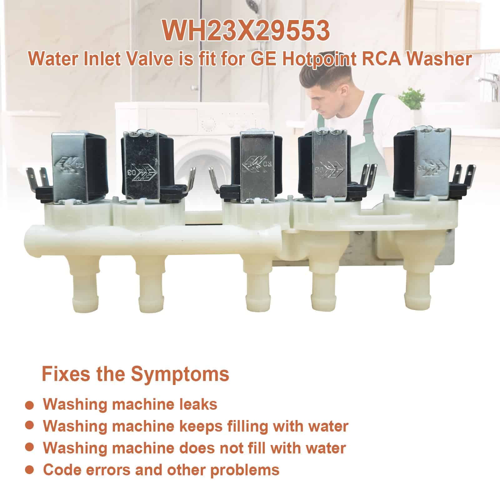 Válvula de Entrada de Agua para Lavadora WH23X29553 - Imagen 7