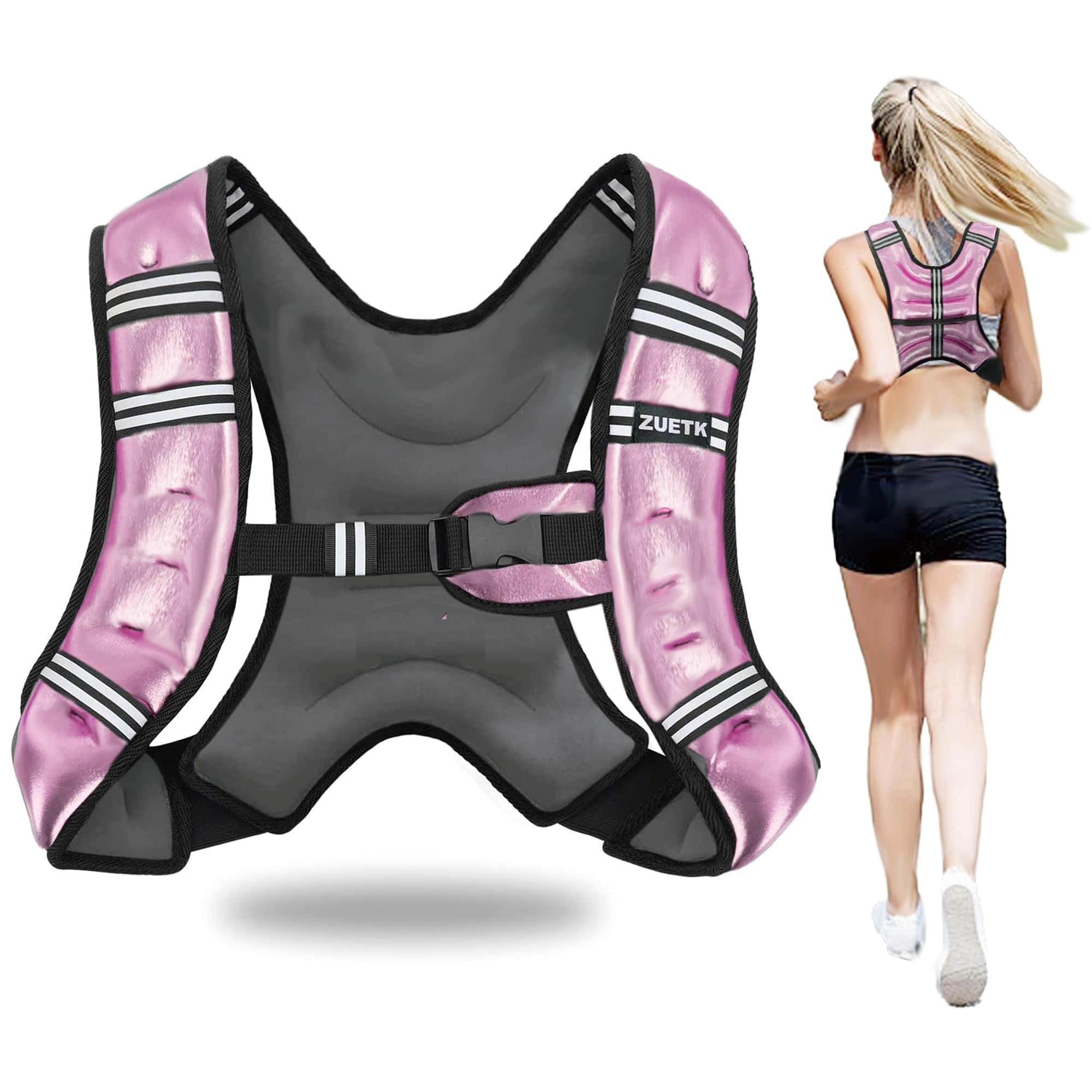 Chaleco con Peso ZUETK, Chaleco de -Rosa