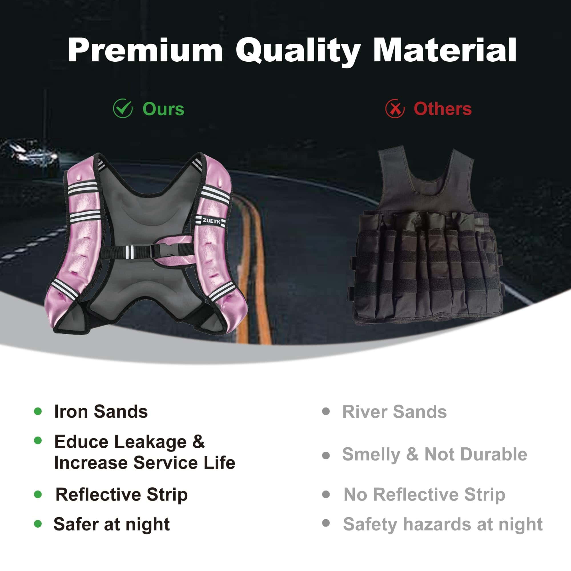 Chaleco con Peso ZUETK, Chaleco de -Rosa - Imagen 9