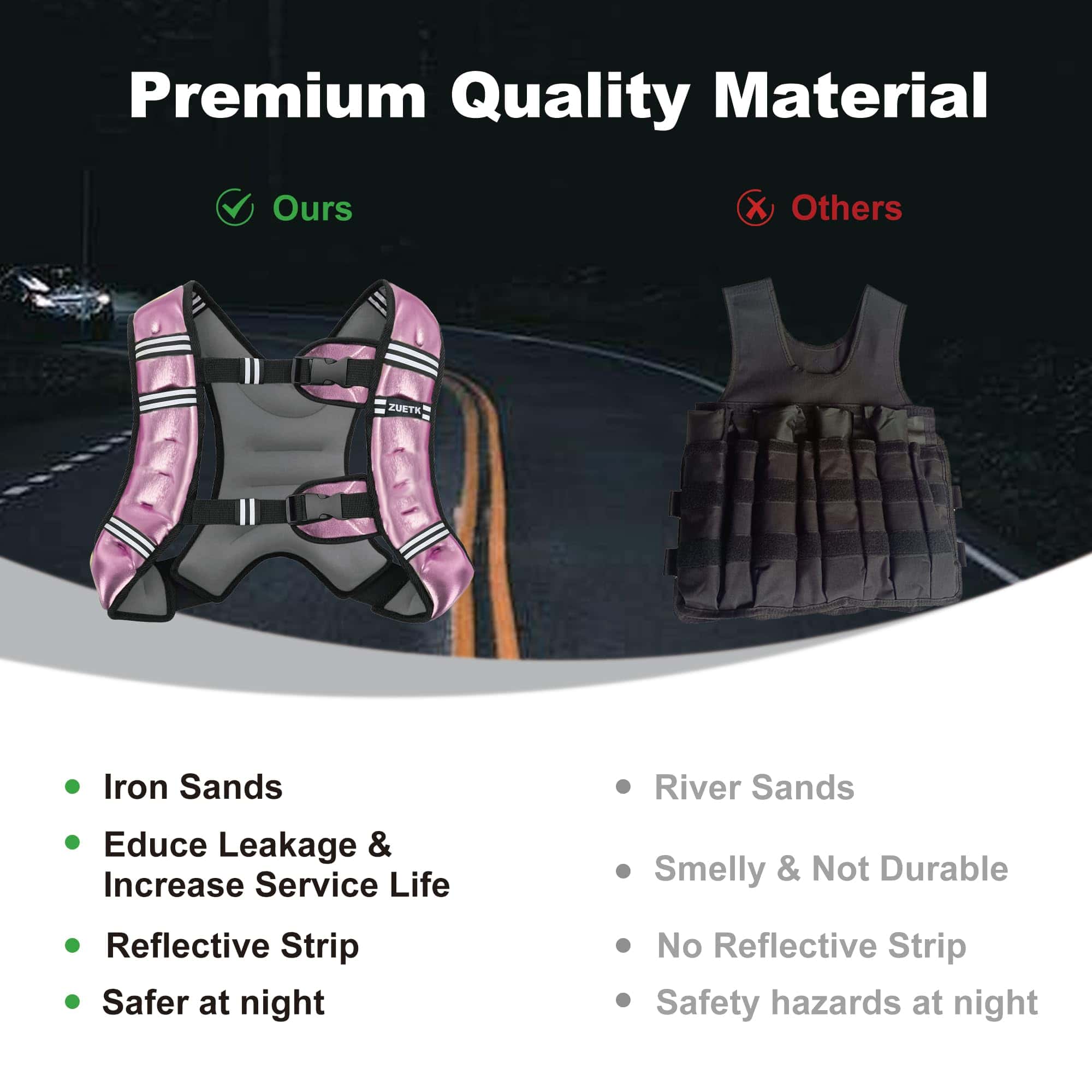 Chaleco con Peso ZUETK, Chaleco de -Rosado - Imagen 9