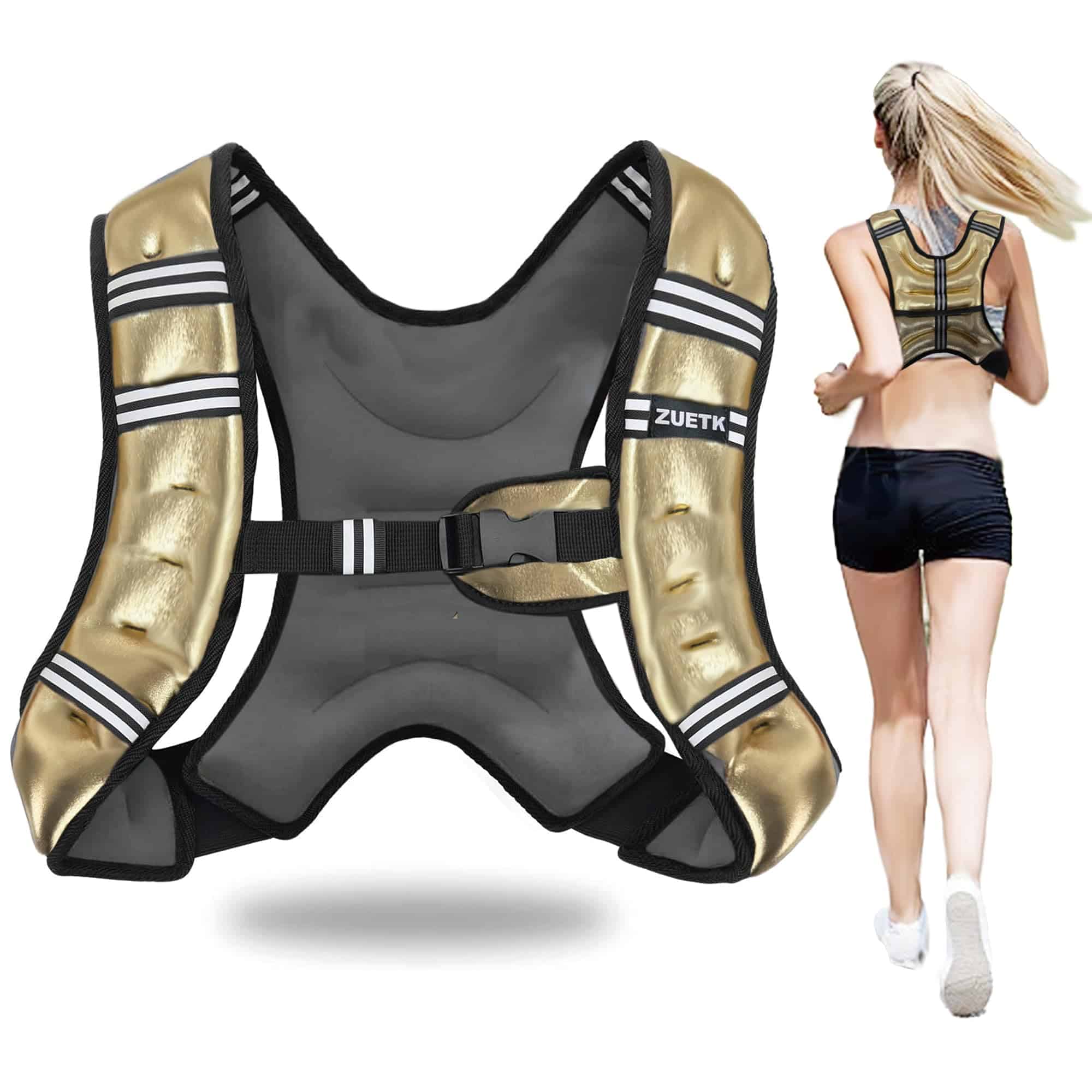 Chaleco con peso ZUETK, Chaleco de -PU-Gold