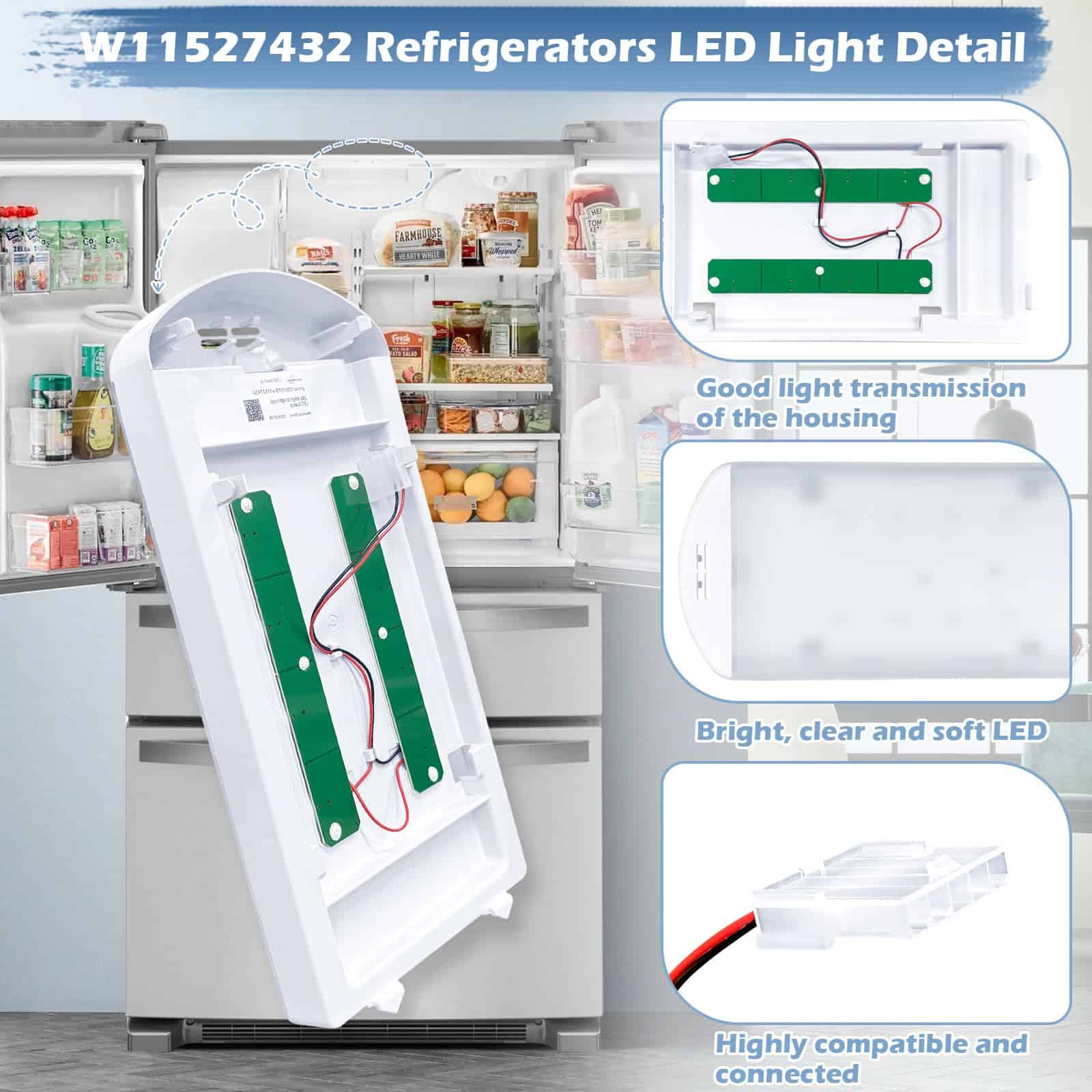Módulo de Luz del Refrigerador Sthovd W11527432 W11387579 - Imagen 4