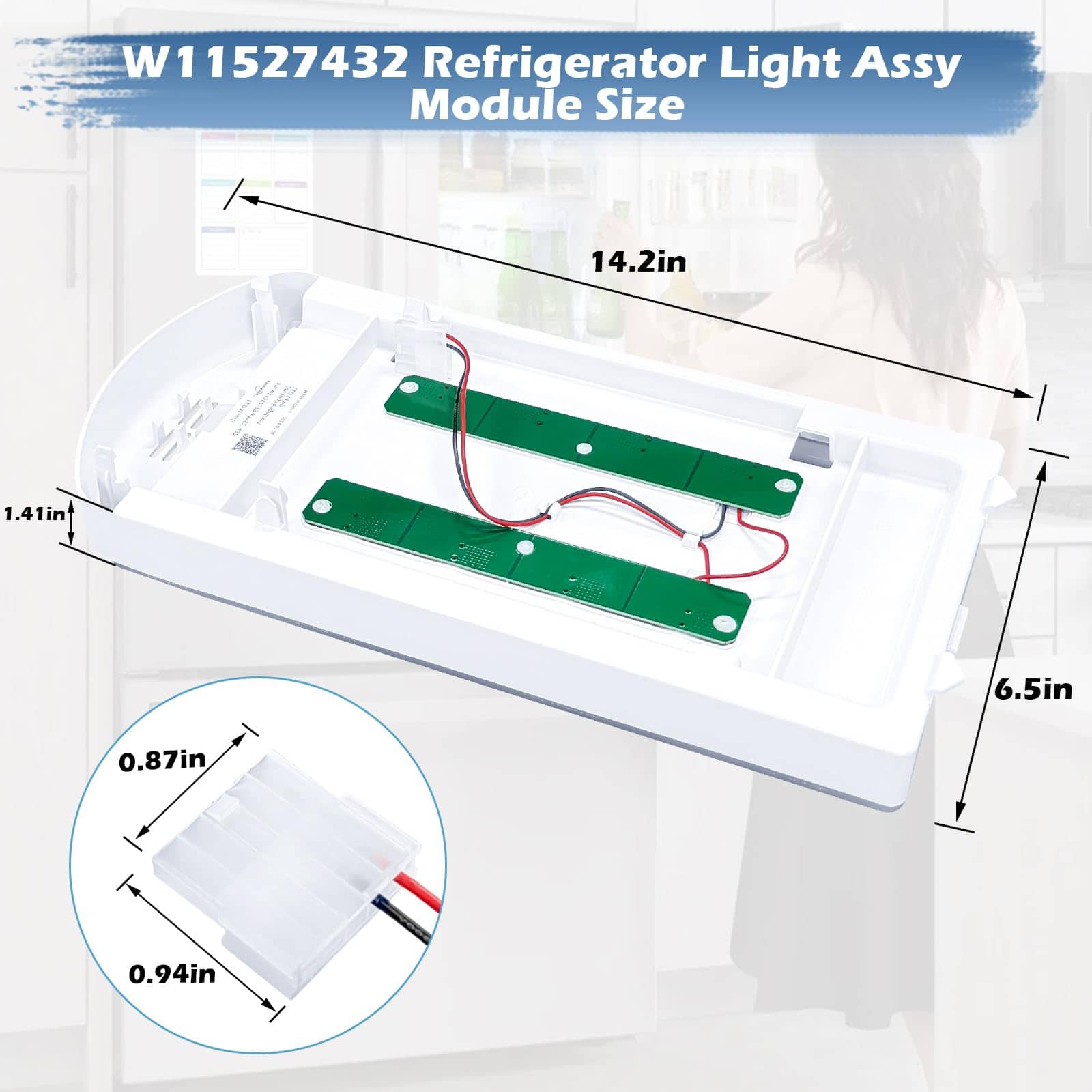 Módulo de Luz del Refrigerador Sthovd W11527432 W11387579 - Imagen 3
