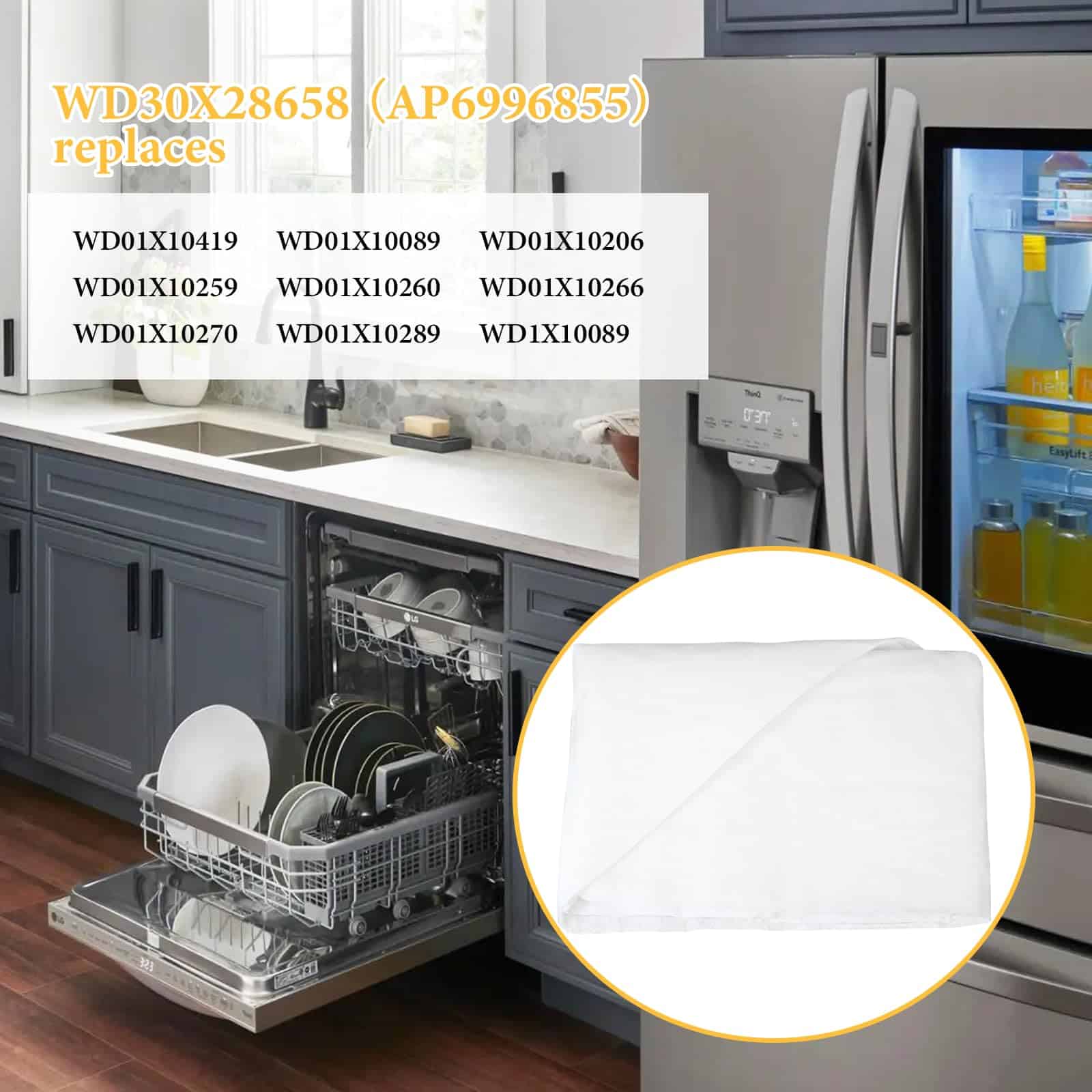 Manta Aislante para Lavavajillas WD30X28658 de Espesor - Imagen 5