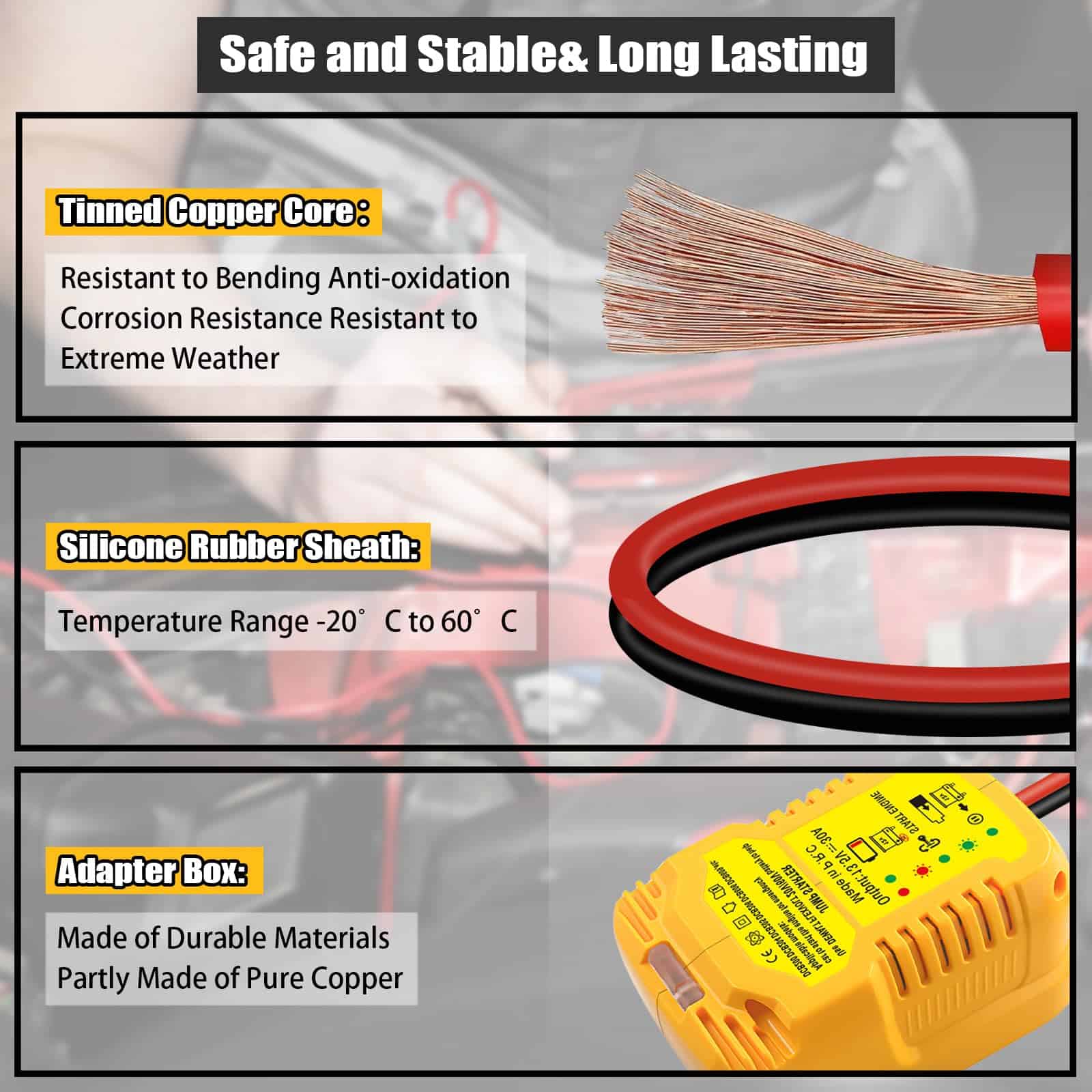 Adaptador de arrancador para coche JJFX 12V Ajuste para - Imagen 7