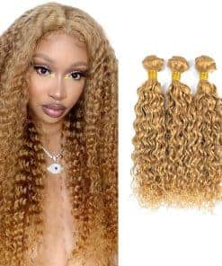 #27 Mechones rubios de pelo humano en ondas de agua 22 24