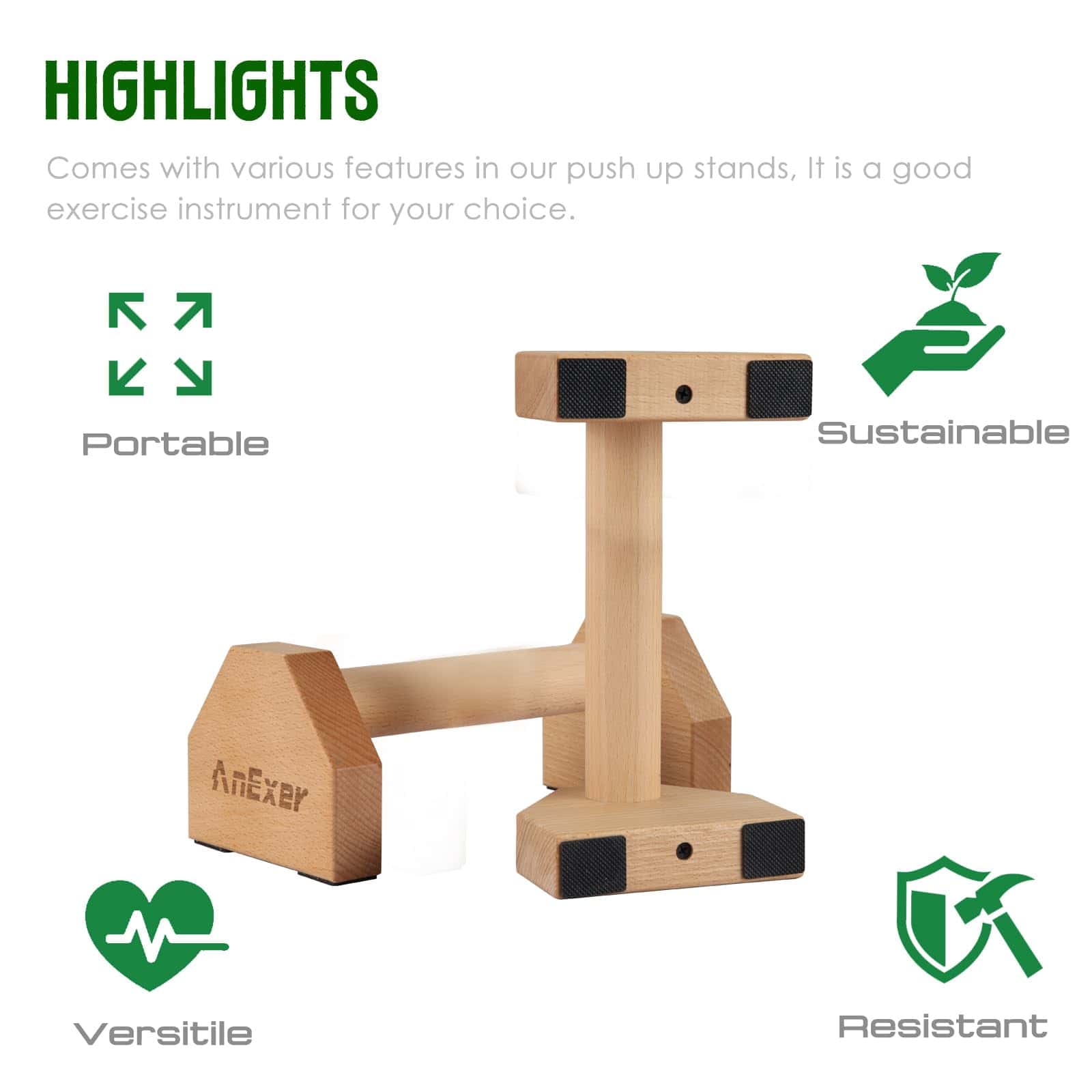 Soportes para Flexiones AnExer de 40CM con Base - Imagen 4