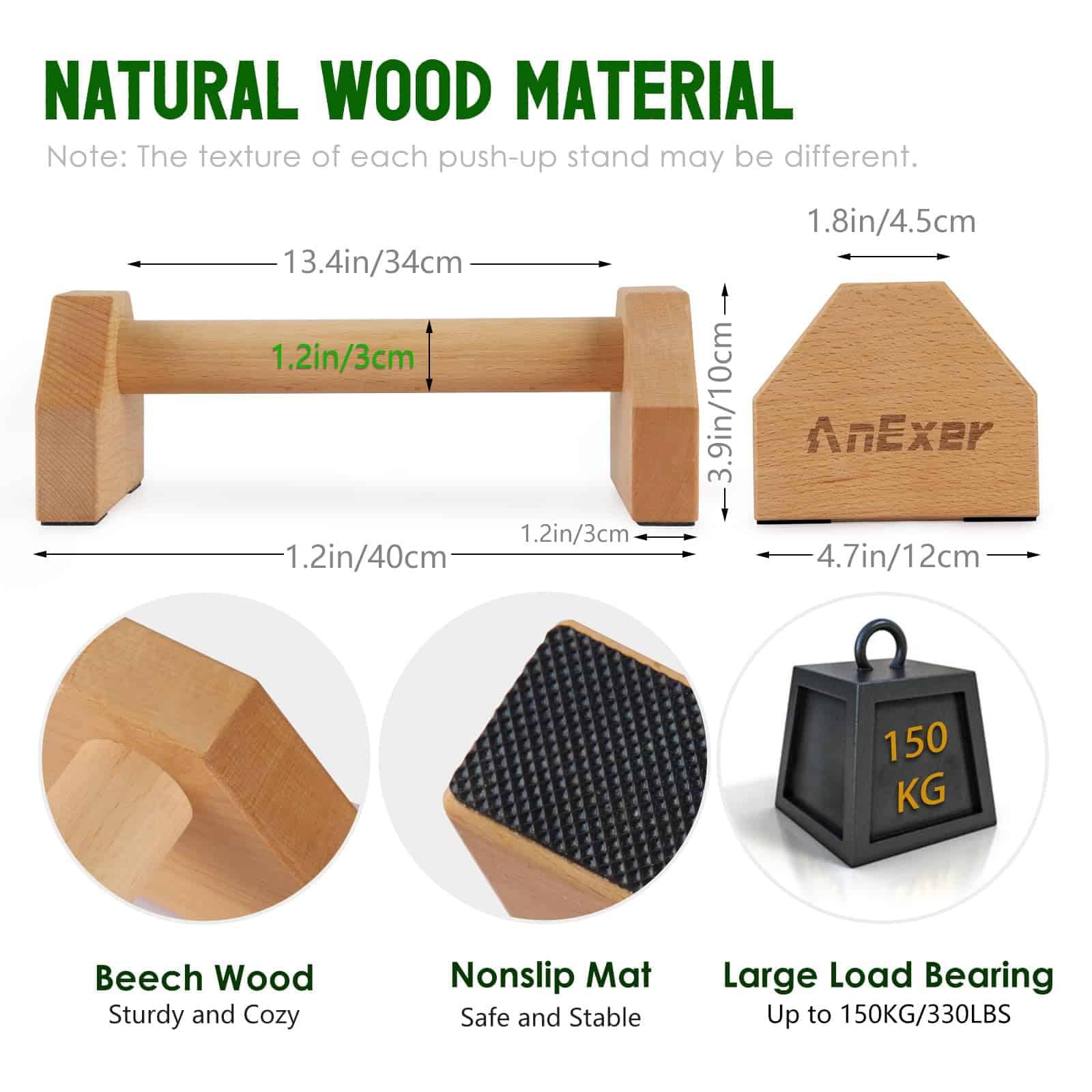 Soportes para Flexiones AnExer de 40CM con Base - Imagen 3