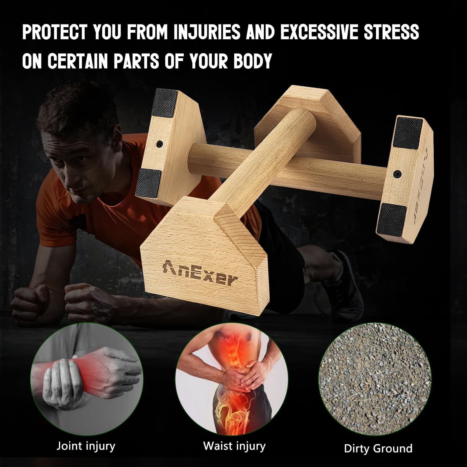 Soportes para Flexiones AnExer de 40CM con Base - Imagen 6