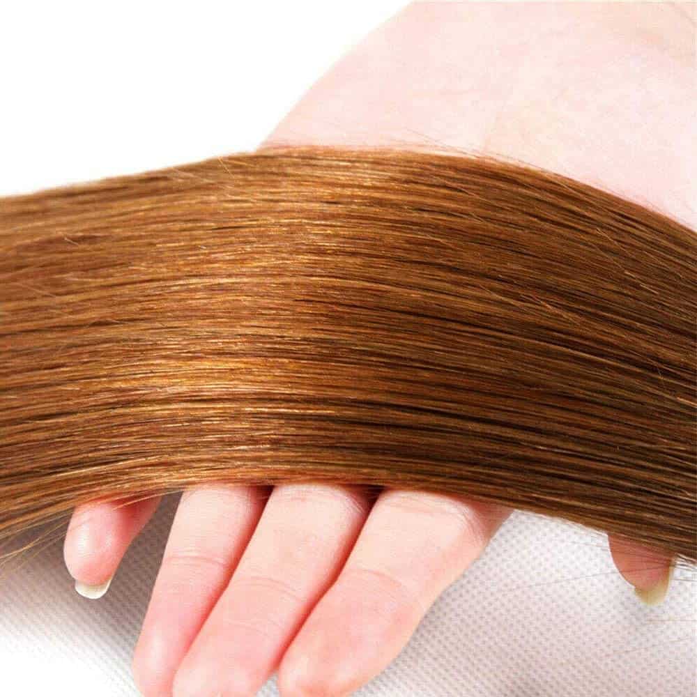 #30 Brown Bundles Cabello Humano Recto 18 20 22 Pulgadas 3 - Imagen 5