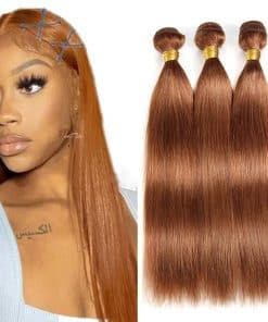 Paquetes de Cabello Humano Liso #30 Marrón 20 22 24