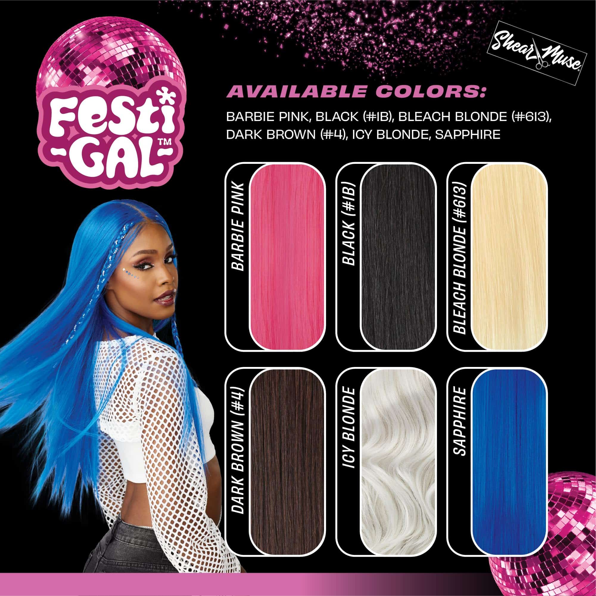 Sensationnel Shear Muse Festi-Gal Lacewig - Diamond Gal - Imagen 9