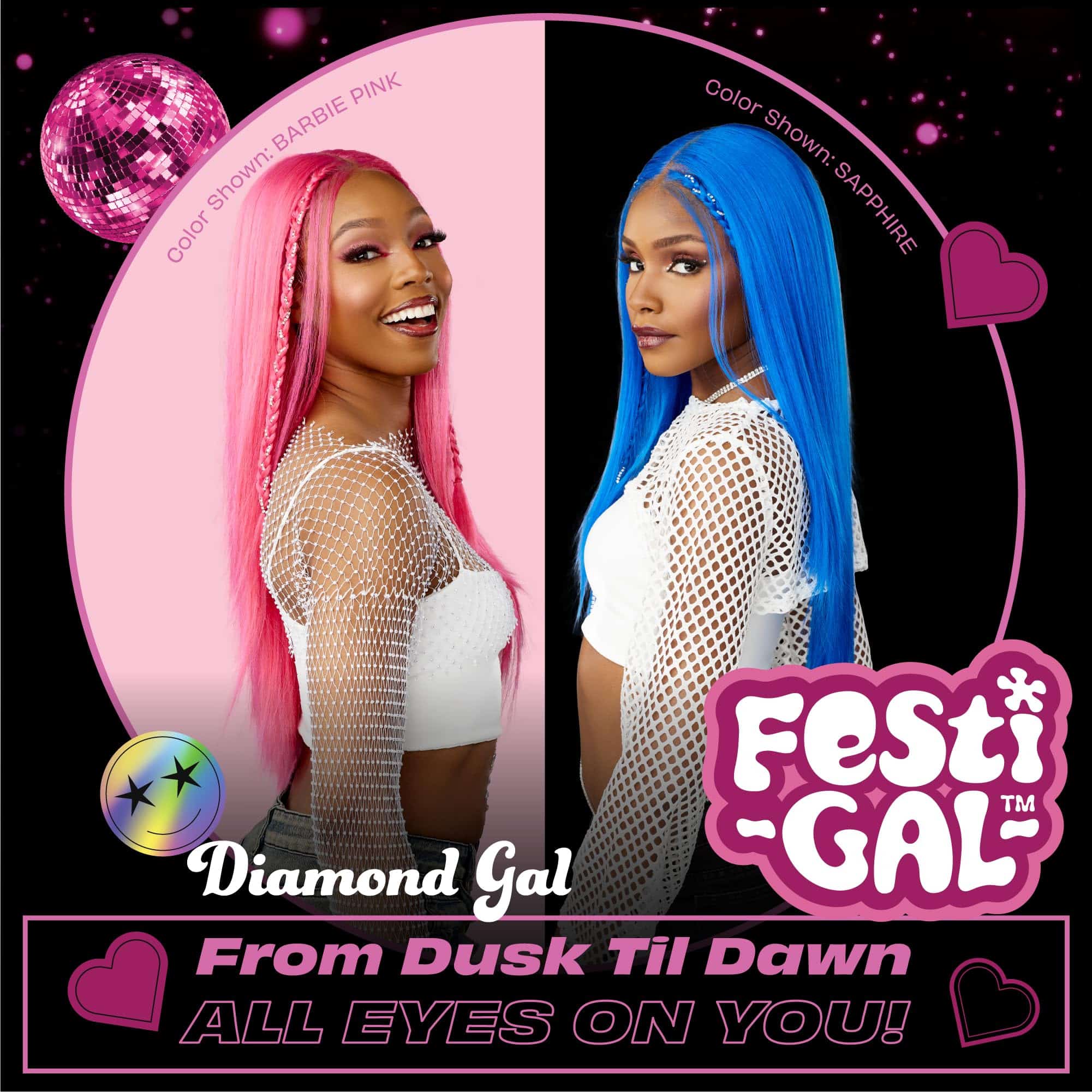 Sensationnel Shear Muse Festi-Gal Lacewig - Diamond Gal - Imagen 8