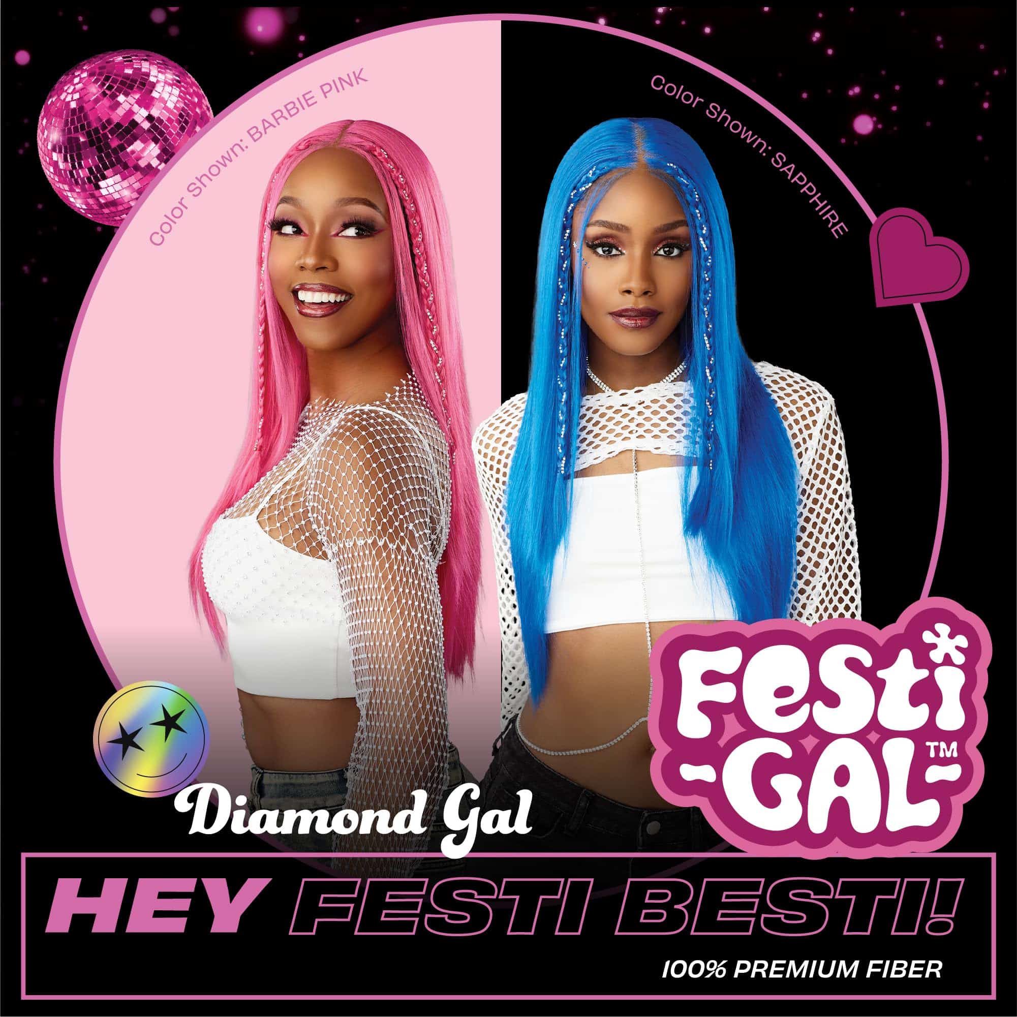 Sensationnel Shear Muse Festi-Gal Lacewig - Diamond Gal - Imagen 7