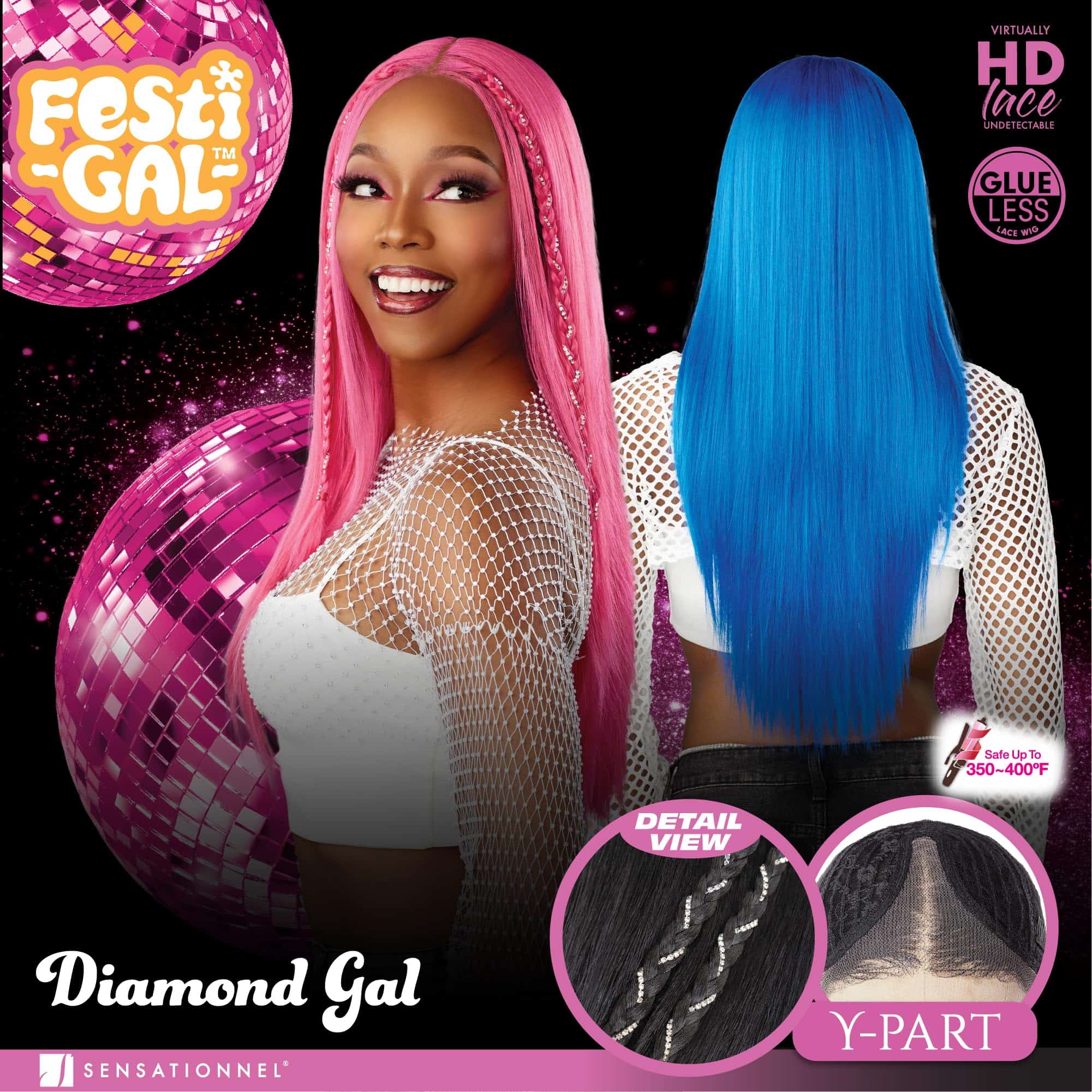 Sensationnel Shear Muse Festi-Gal Lacewig - Diamond Gal - Imagen 3