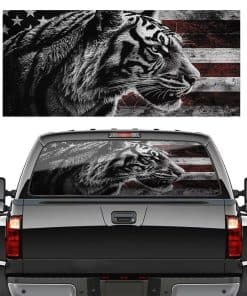 Calcomanías para ventana trasera de tigre negro y blanco
