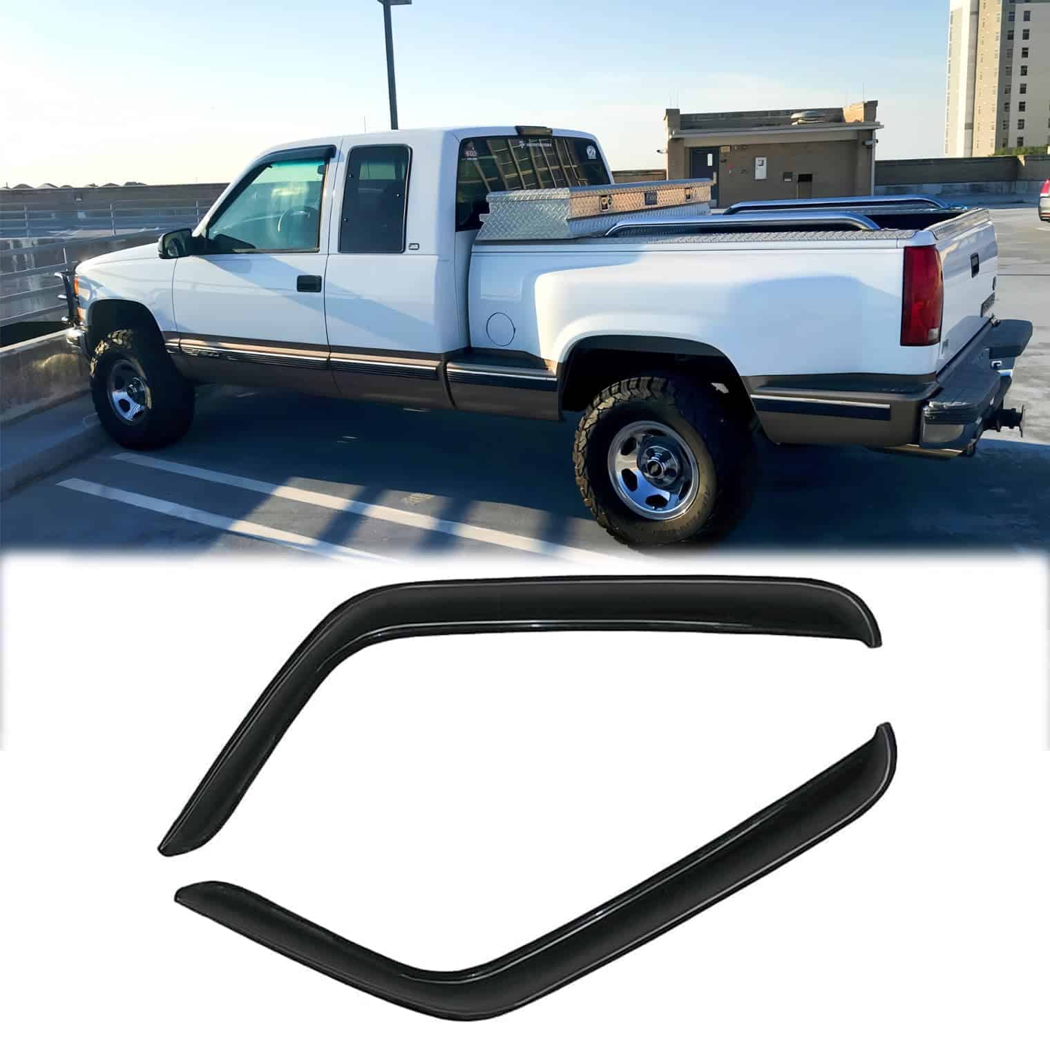 Puermto 2Pcs Side Window Visor Rain Guards, Wind Deflectors - Imagen 3