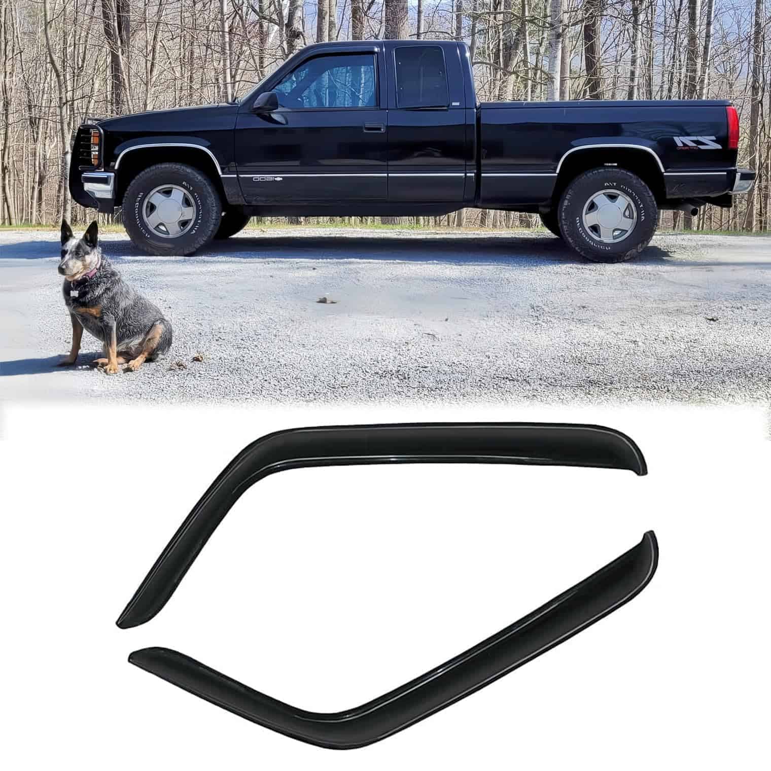 Puermto 2Pcs Side Window Visor Rain Guards, Wind Deflectors