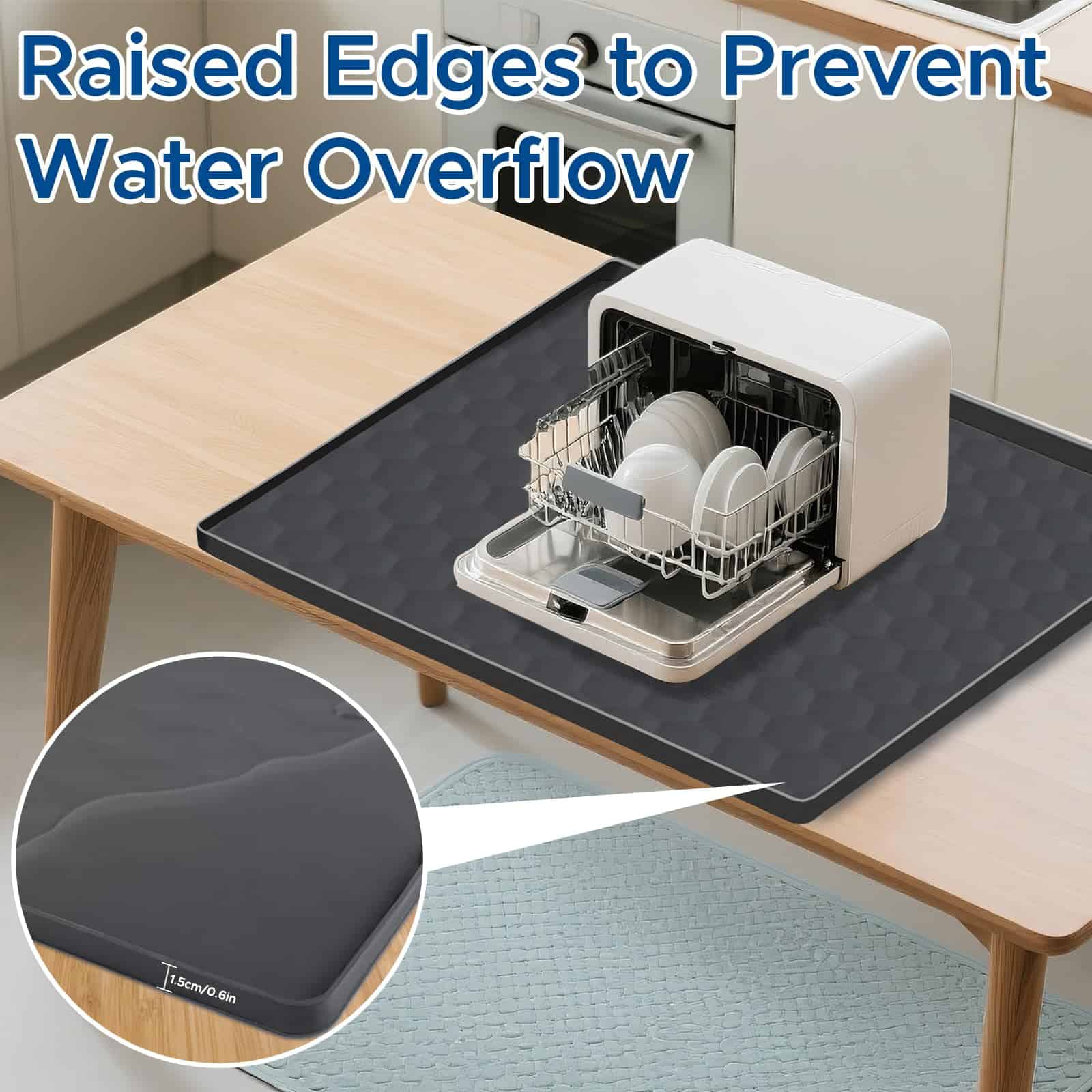Tapete para bandeja de drenaje de lavavajillas con borde - Imagen 4