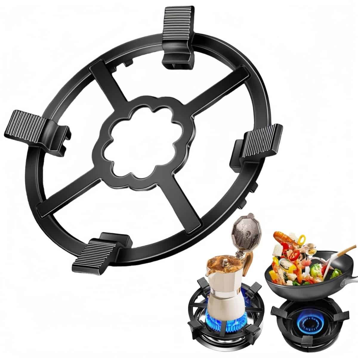 Soporte de Wok de Hierro Fundido CHDEXU para Moka Pot, 2 en