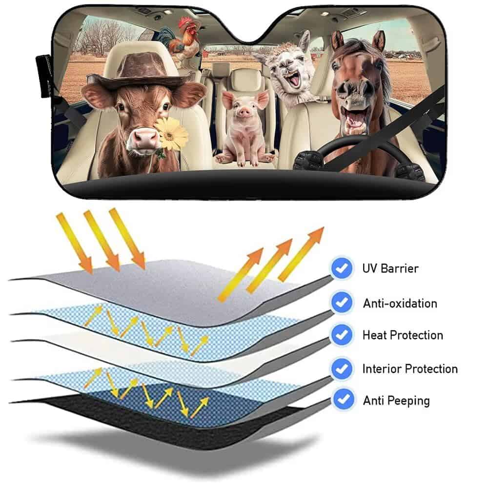 Parasol para parabrisas de coche plegable con divertidos - Imagen 6