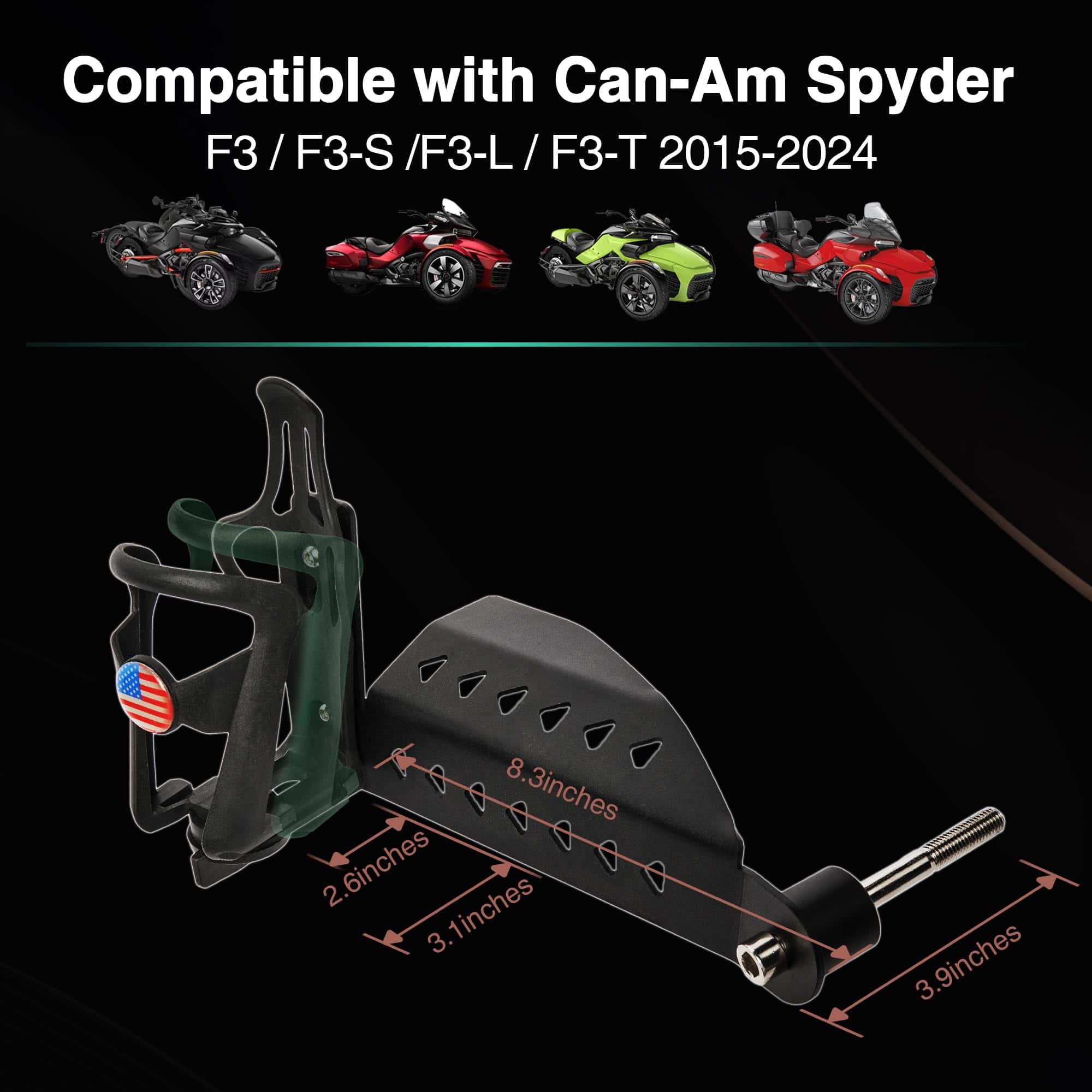 2pcs Soporte para Vaso Ajustable para Can-Am Spyder Lado - Imagen 5