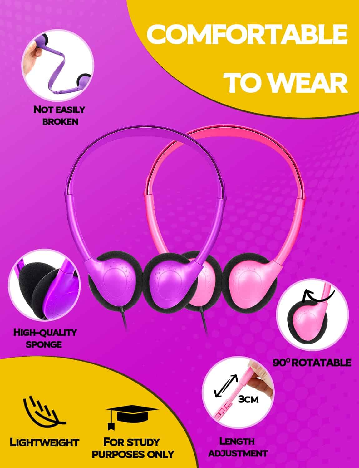 32 Paquetes de Audífonos para Aula a Granel para Niños - Imagen 4