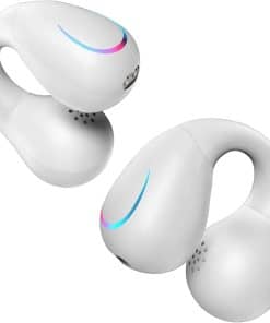 Audífonos de conducción ósea Bluetooth 5.3 -Blanco Brillante