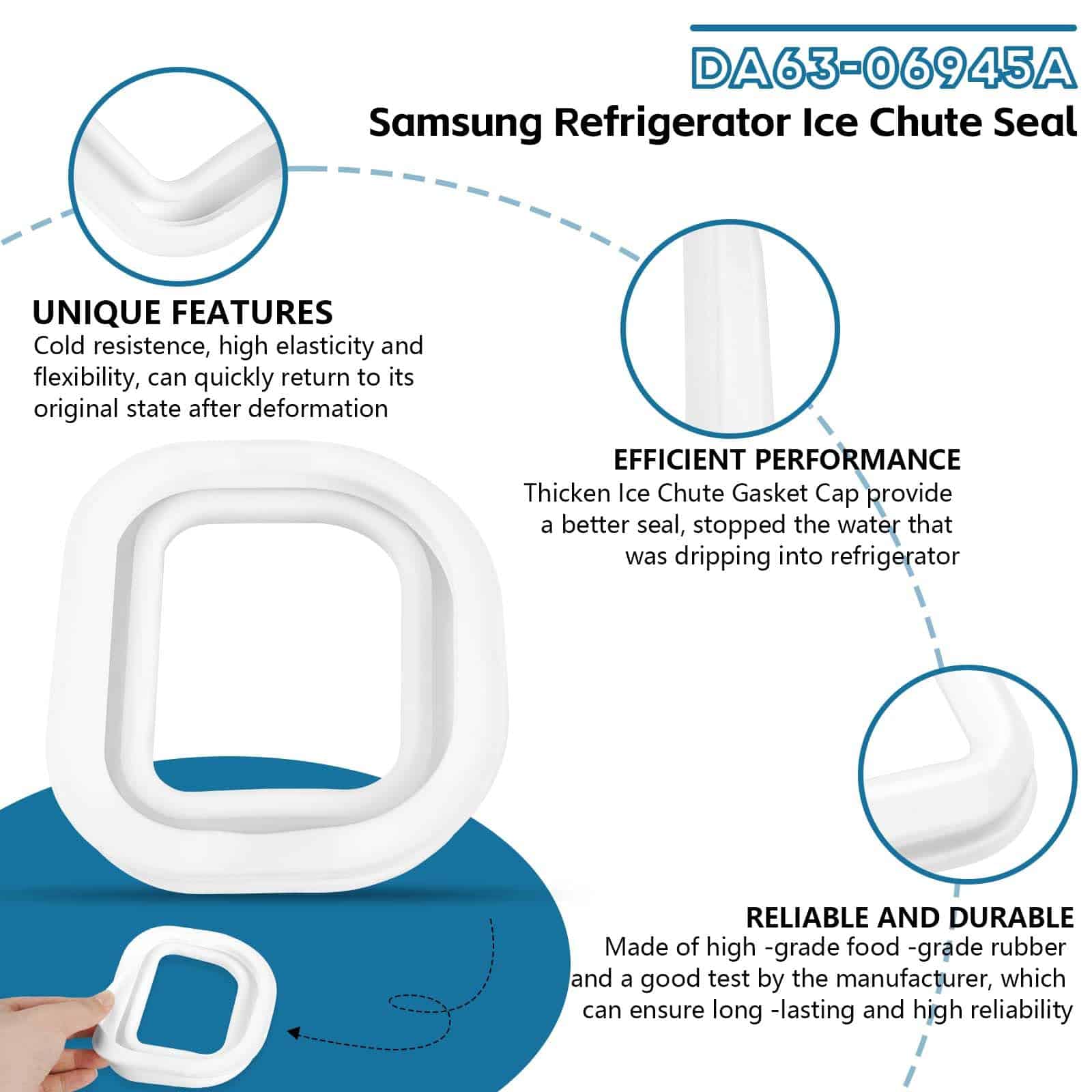 Sello de la tapa del conducto de hielo del refrigerador - Imagen 3
