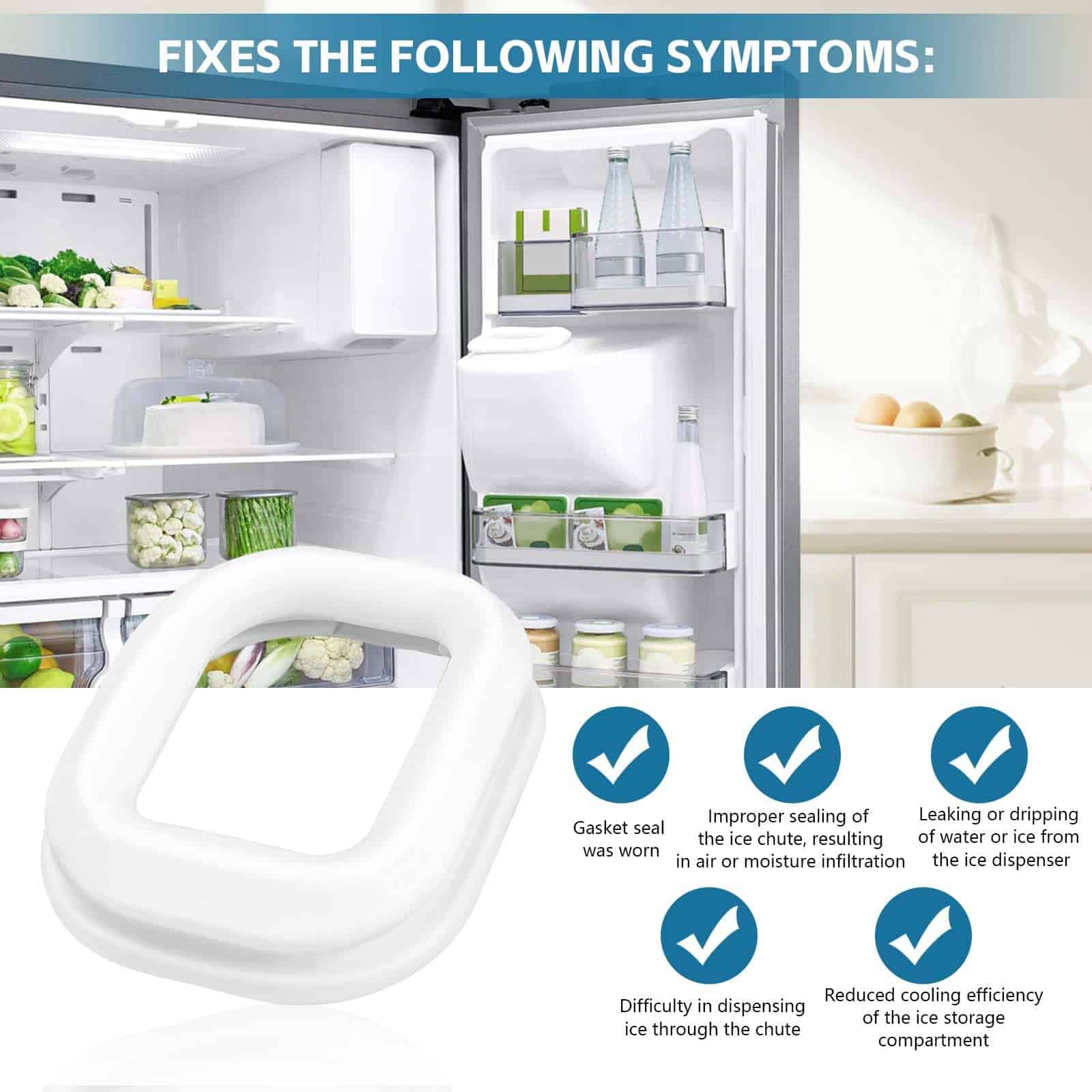 Sello de la tapa del conducto de hielo del refrigerador - Imagen 4