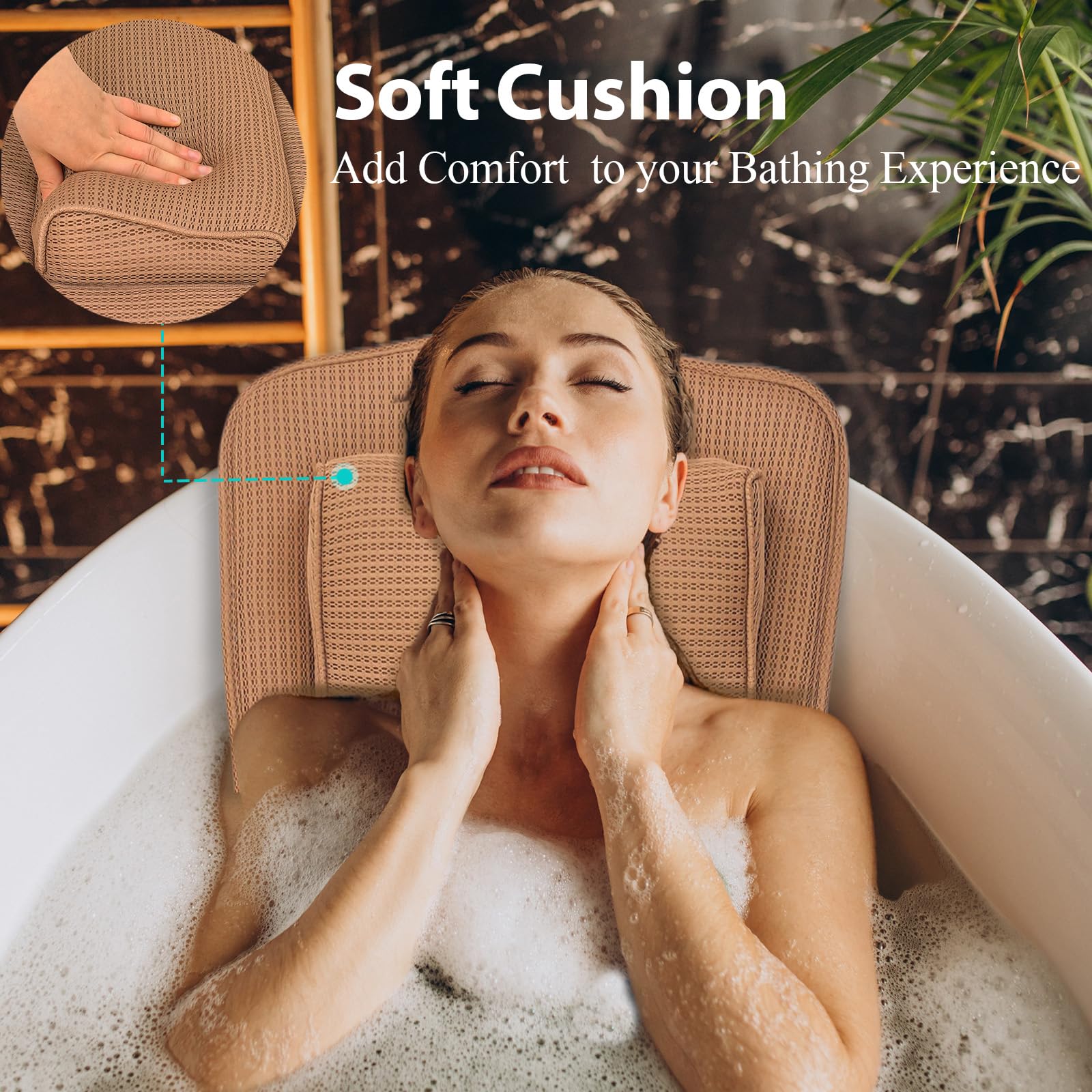 Almohada de Baño de Cuerpo Completo AEROiVi -Marrón - Imagen 3