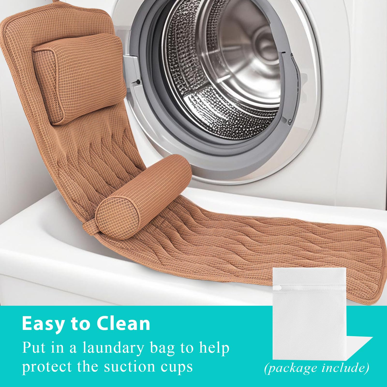 Almohada de Baño de Cuerpo Completo AEROiVi -Marrón - Imagen 6