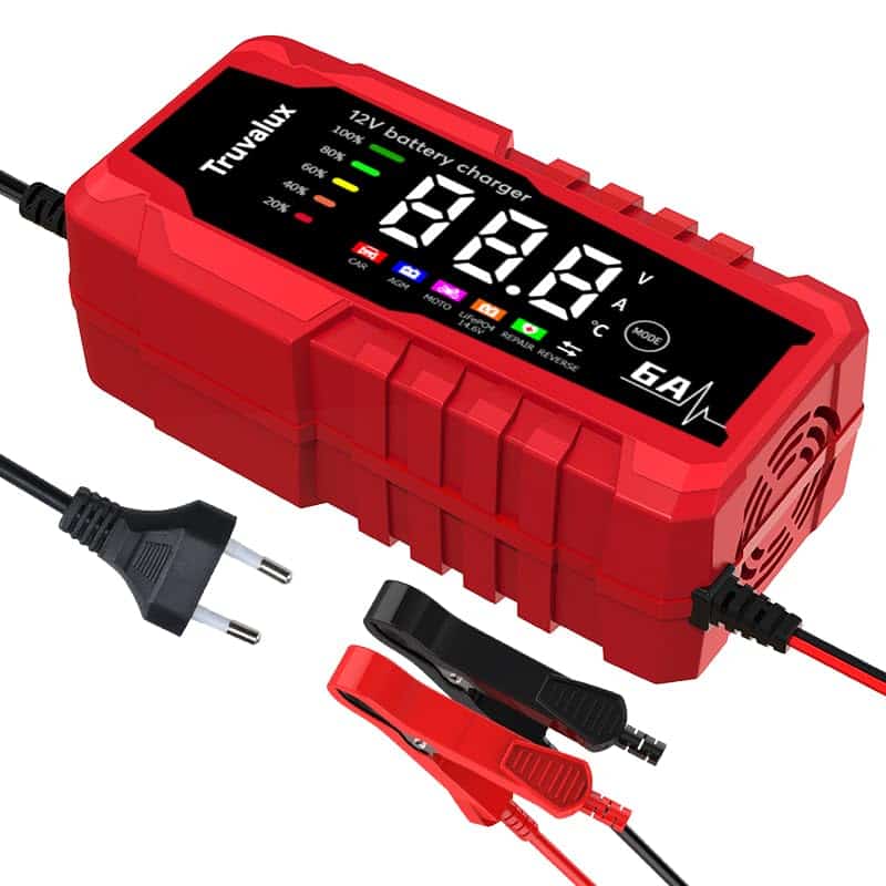 Cargador de batería TRUVALUX 12V 6 Amp, Cargador de batería