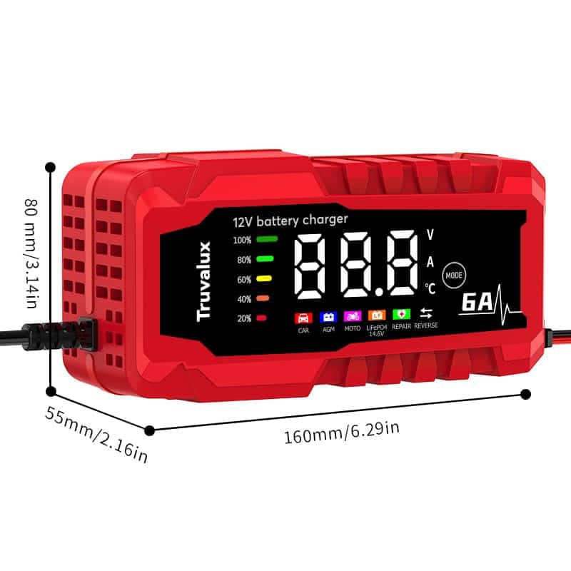 Cargador de batería TRUVALUX 12V 6 Amp, Cargador de batería - Imagen 4