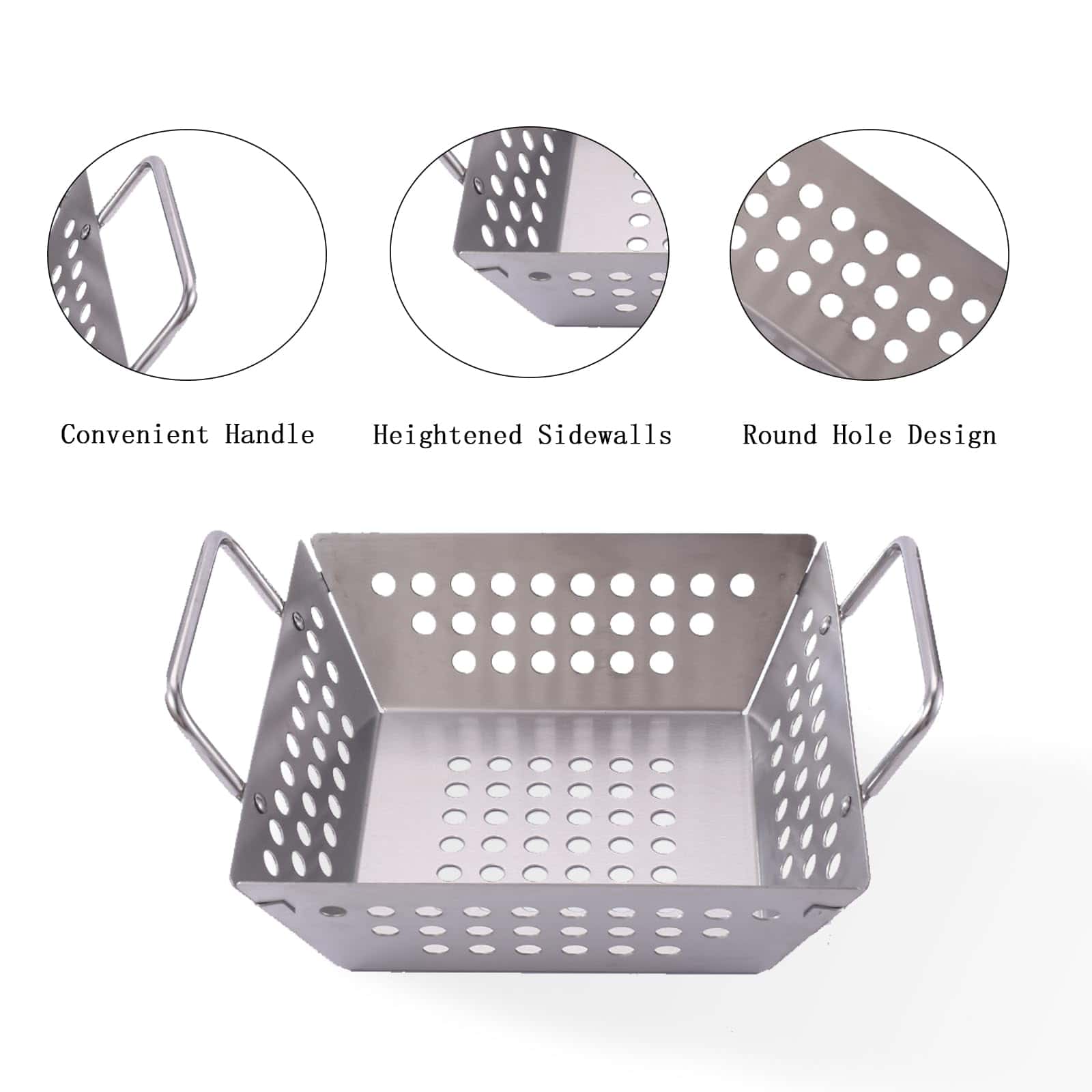 Juego de 3 Cestas Perforadas de Acero Inoxidable Premium - Imagen 4