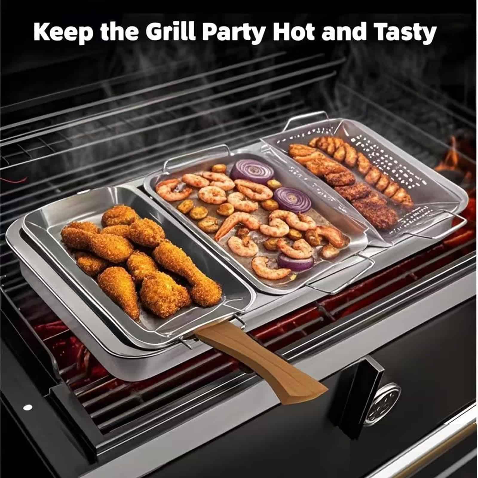 Juego de 3 Cestas Perforadas de Acero Inoxidable Premium - Imagen 7