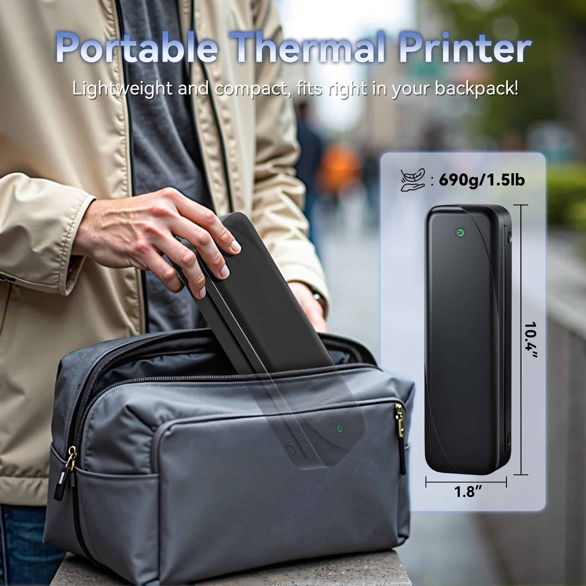 Impresora Portátil Inalámbrica NelkoGlobal para Viajes, - Imagen 3