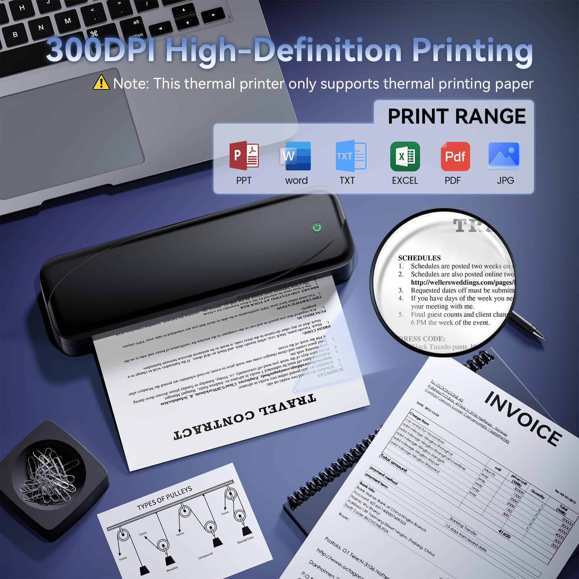 Impresora Portátil Inalámbrica NelkoGlobal para Viajes, - Imagen 5