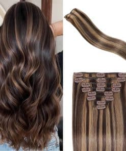 Extensiones de Cabello Clip en Cabello -Balayage Marrón Oscu
