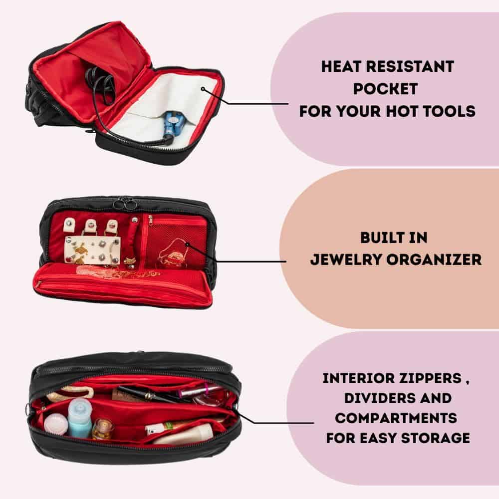 Bolsa de Viaje de Maquillaje Cacheri All in One con - Imagen 3