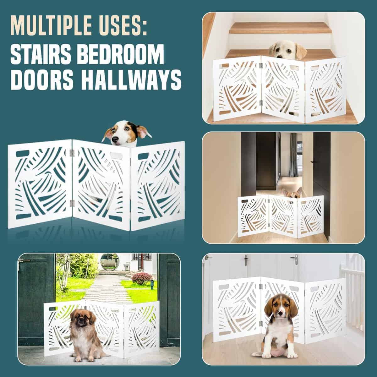 Barrera de Perro Independiente Expandible de Madera - Imagen 6