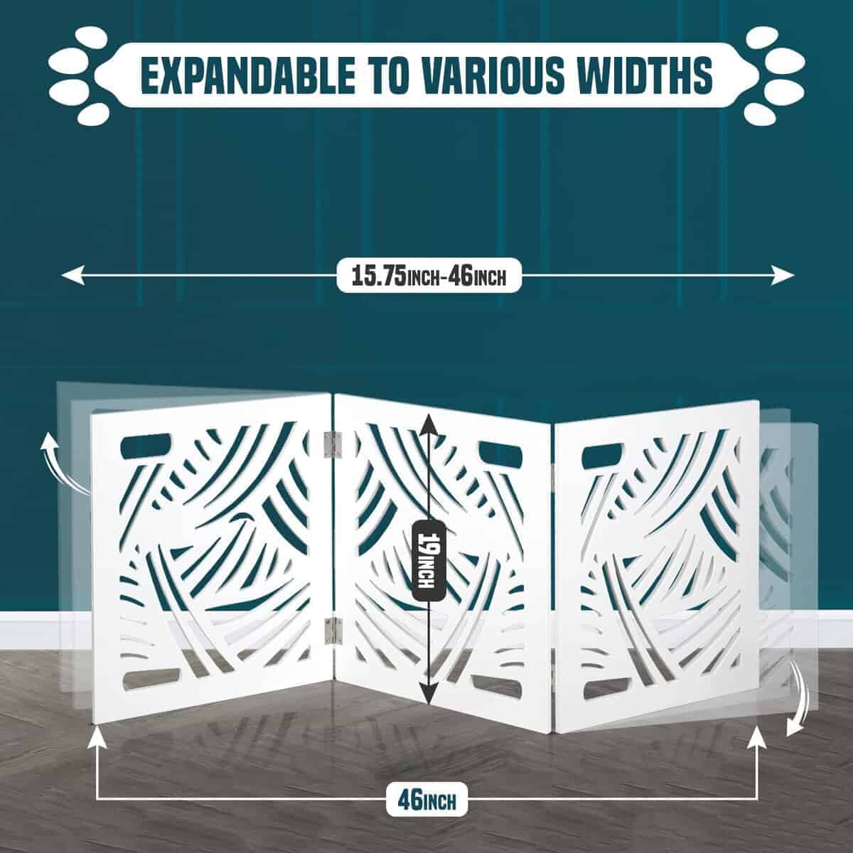 Barrera de Perro Independiente Expandible de Madera - Imagen 3