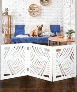 Barrera de Perro Independiente Expandible de Madera