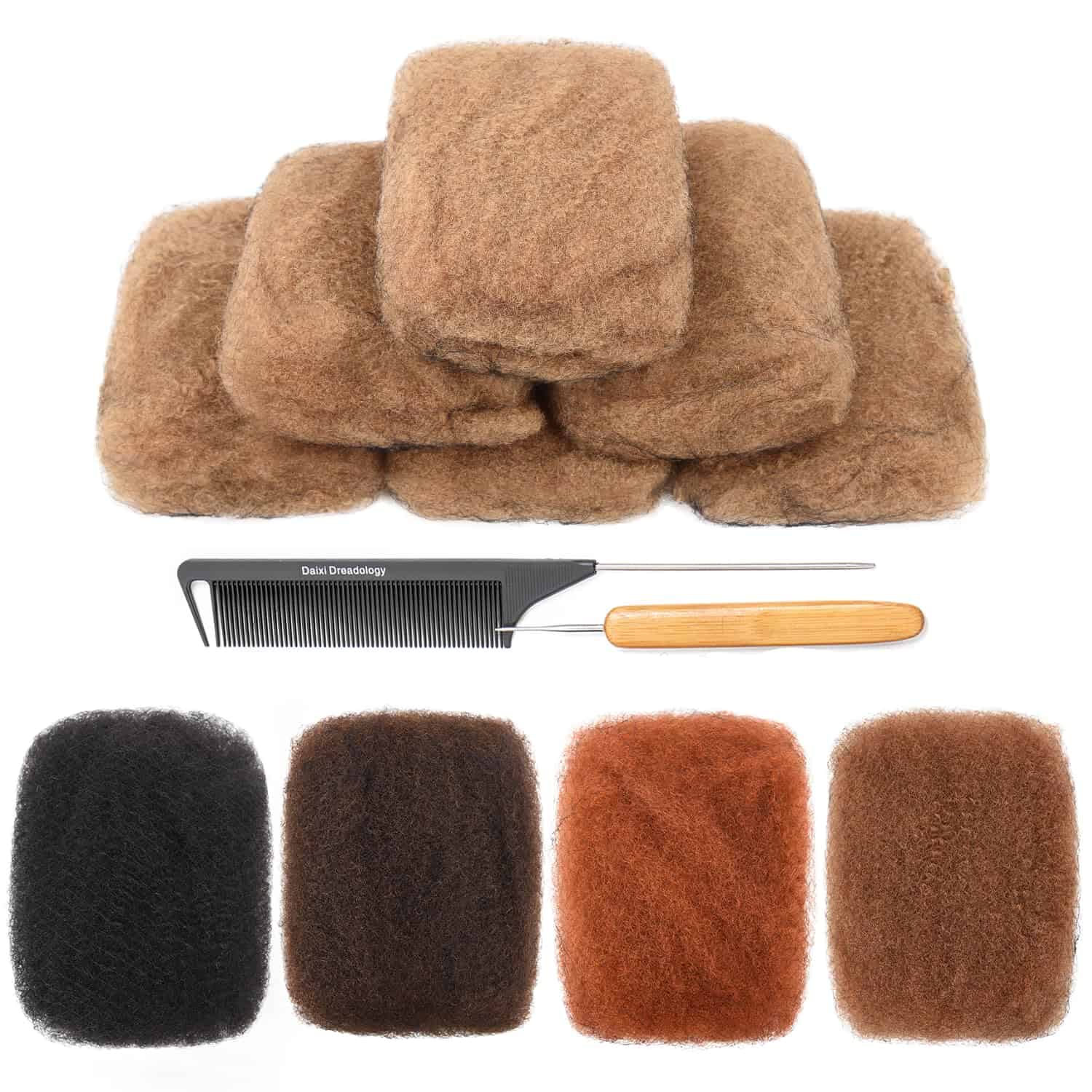 Cabello Humano Rizado Kinky Afro DAIXI, 50 gramos Suave y